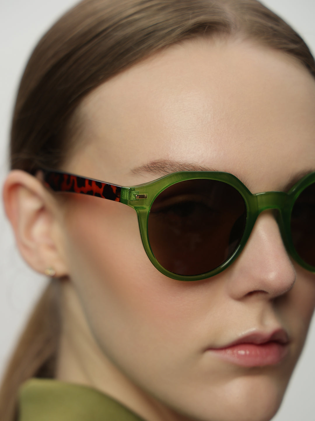 VERO MODA Green Tortoiseshell Print Sunglasses