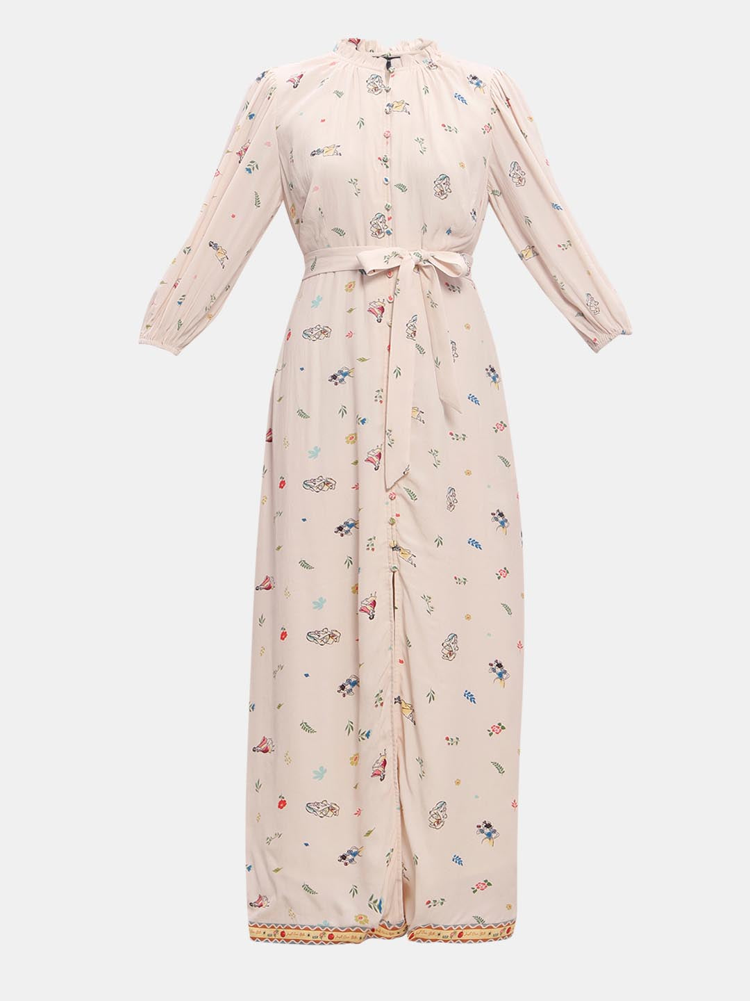 Vero Moda Ecru Printed Midaxi Dress