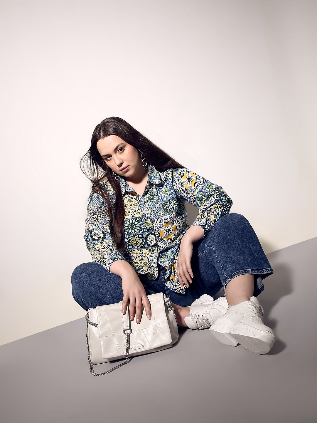 Curve Multi-Colour Printed Cotton Shirt