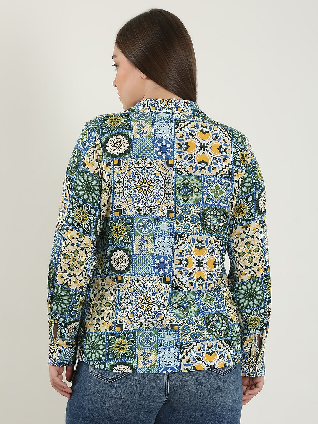 Curve Multi-Colour Printed Cotton Shirt