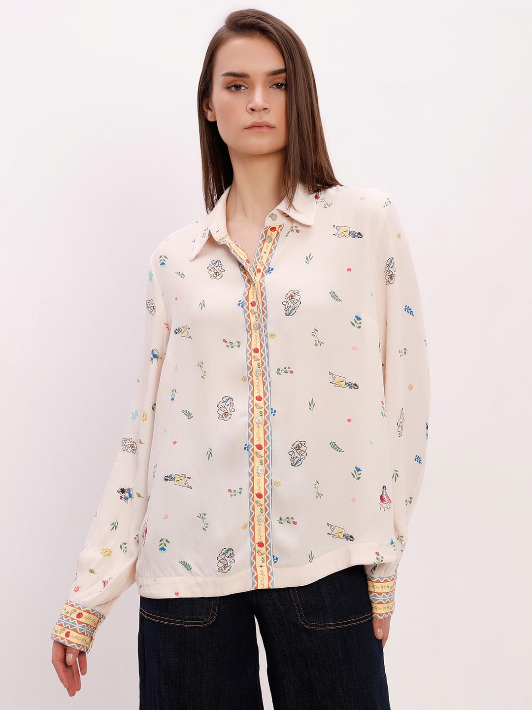 Vero Moda Ecru Printed Viscose Shirt