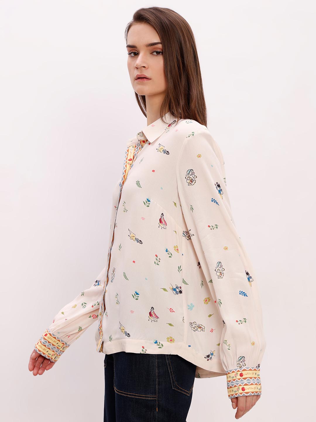 Vero Moda Ecru Printed Viscose Shirt