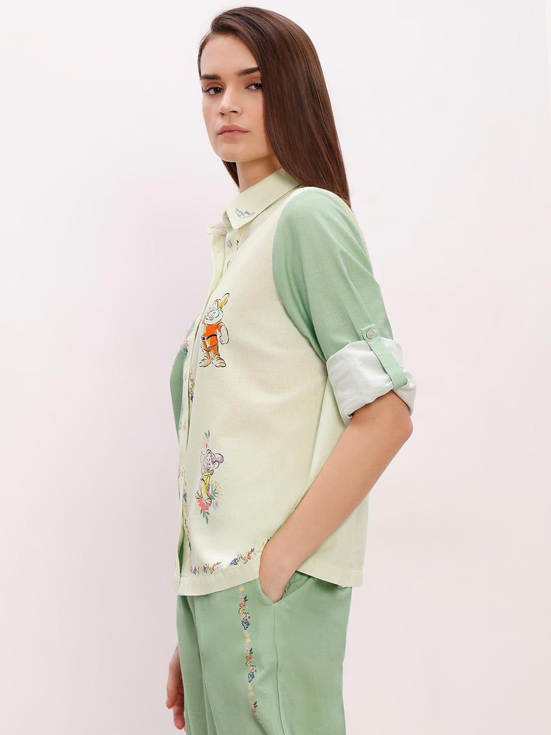 Vero Moda Green Printed Co-Ord Set Shirt