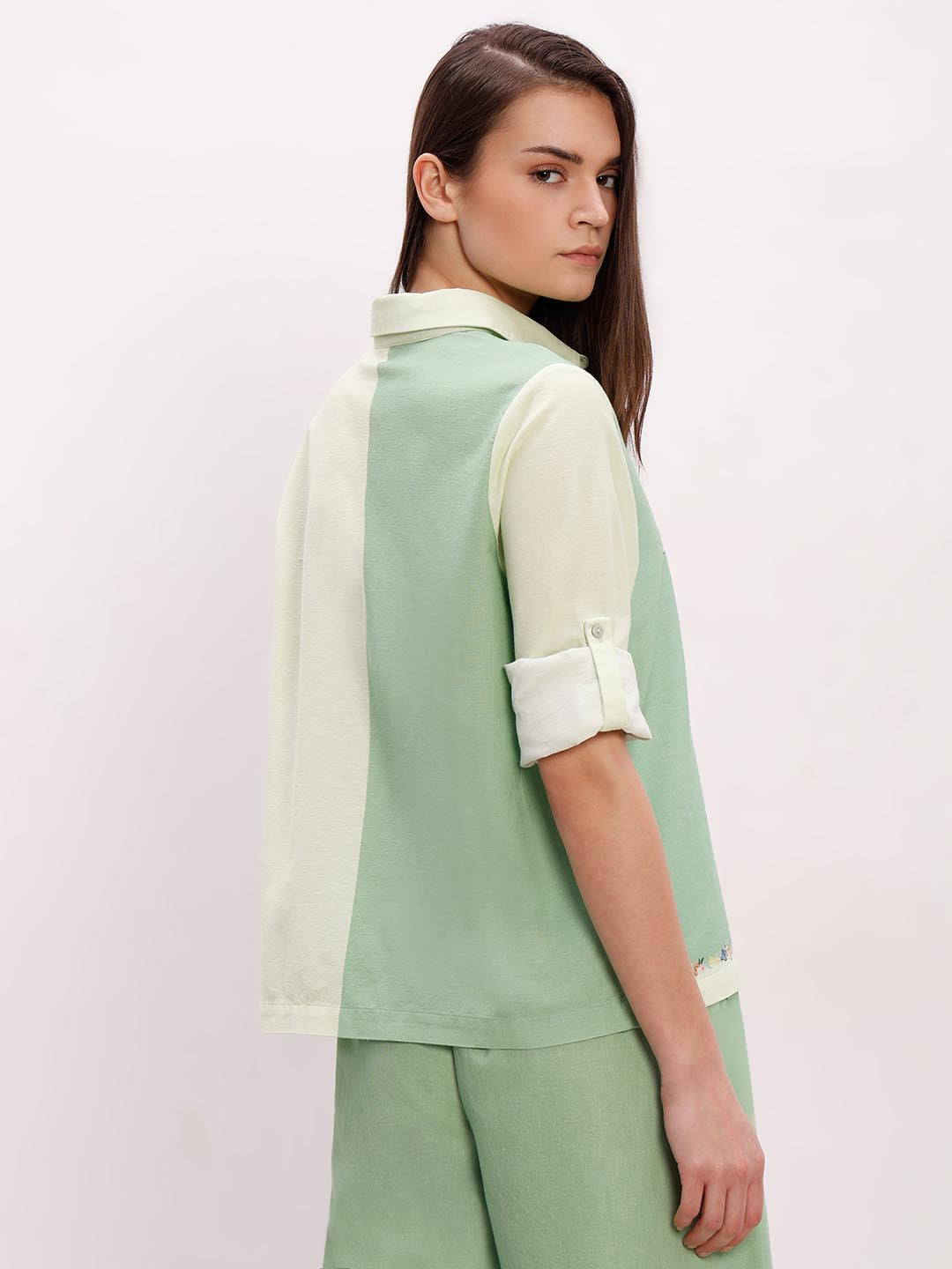 Vero Moda Green Printed Co-Ord Set Shirt