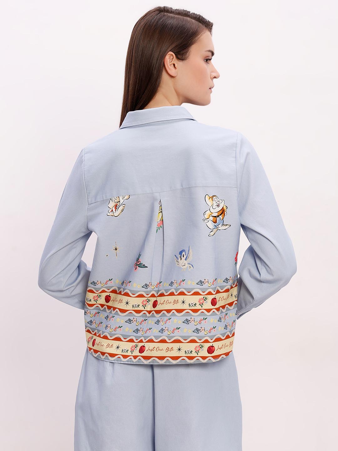 Vero Moda Blue Printed Cotton Co-Ord Set Shirt