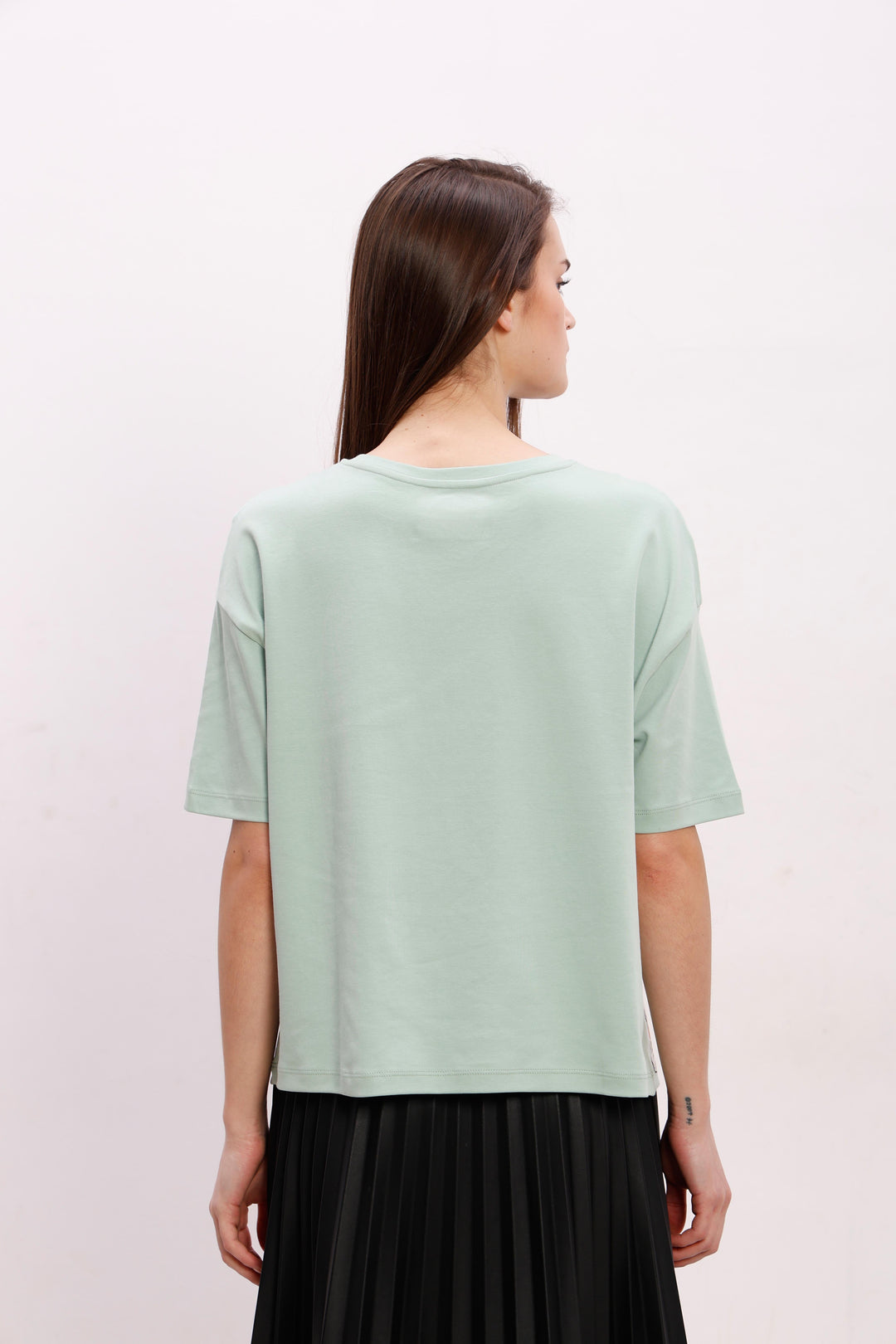 Vero Moda Green Printed Cotton T-Shirt