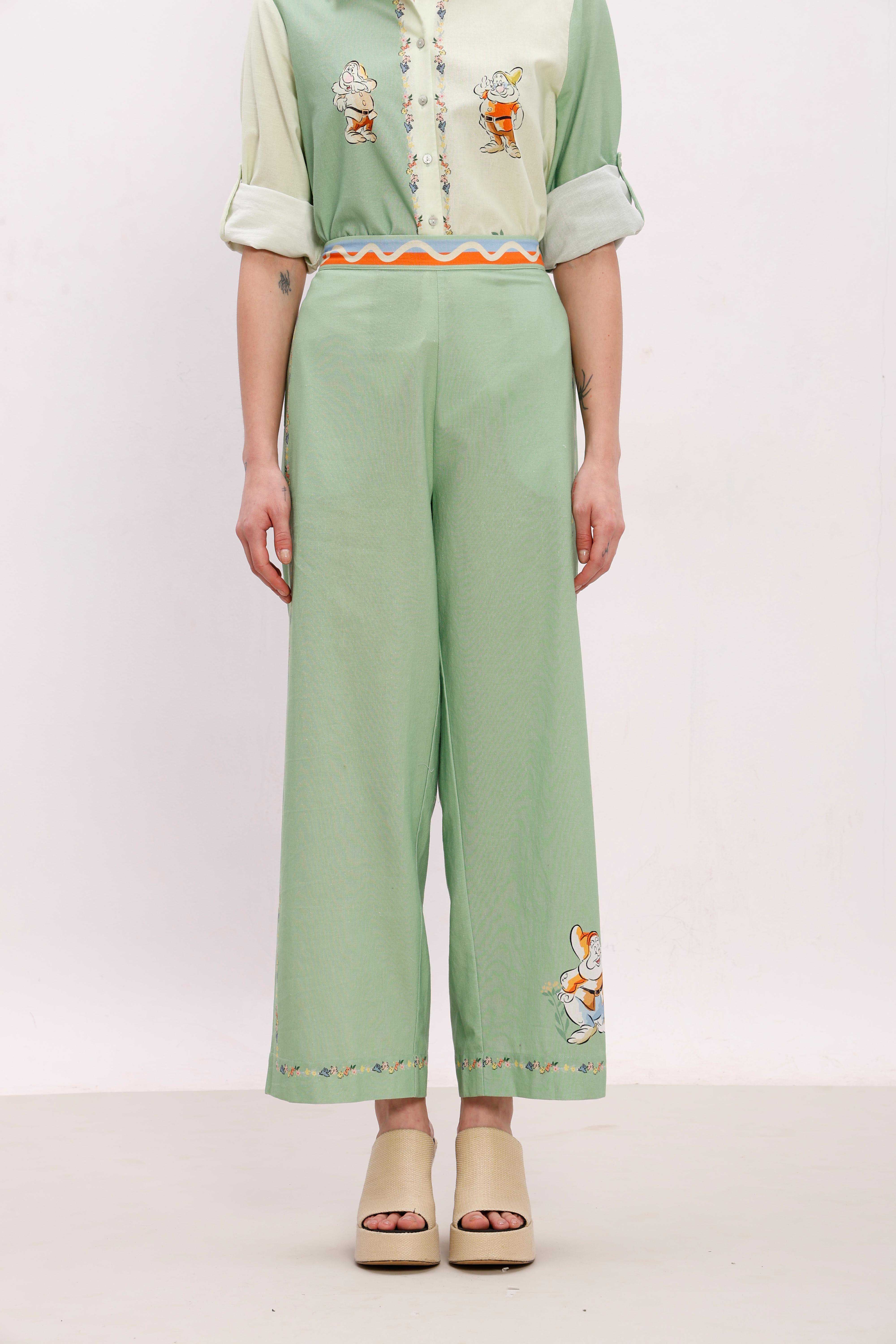 Vero Moda Green Printed Co-Ord Set Pants