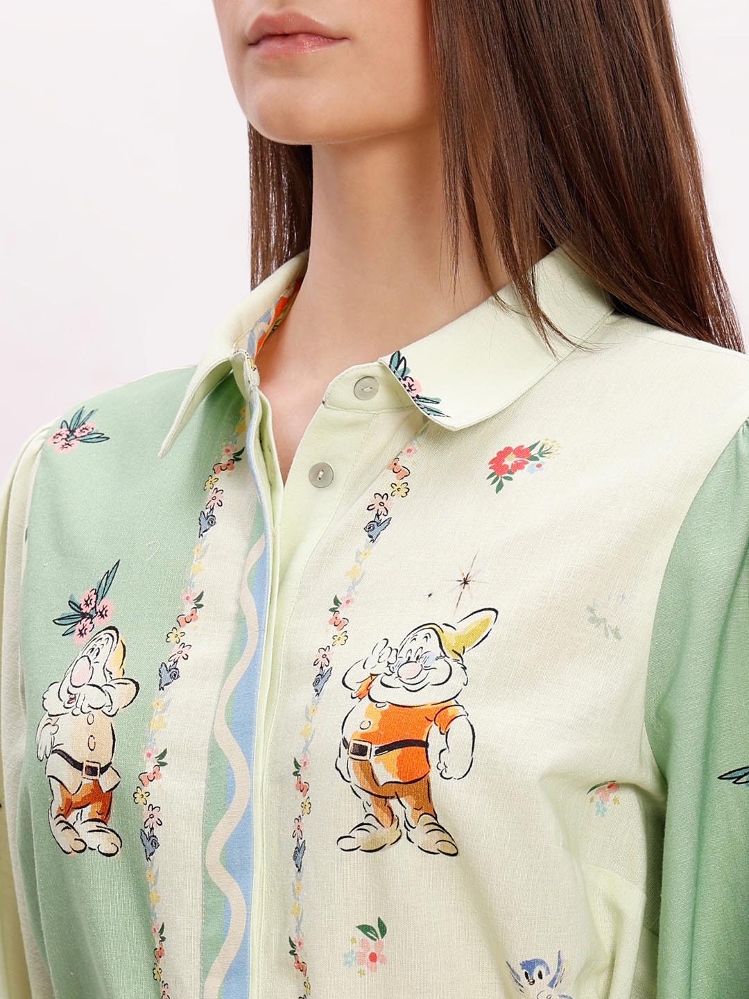 Vero Moda Green Printed Shirt Dress