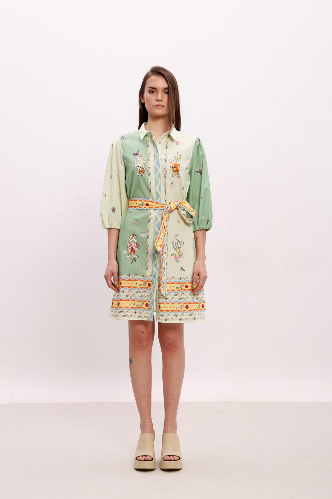 Vero Moda Green Printed Shirt Dress
