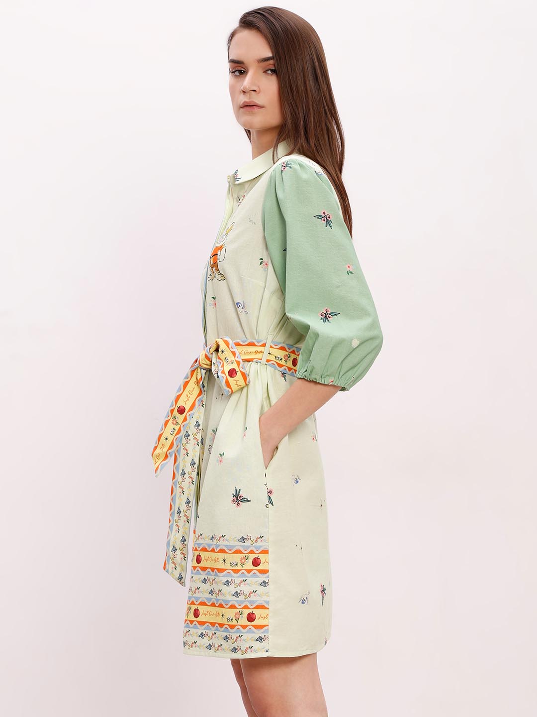 Vero Moda Green Printed Shirt Dress