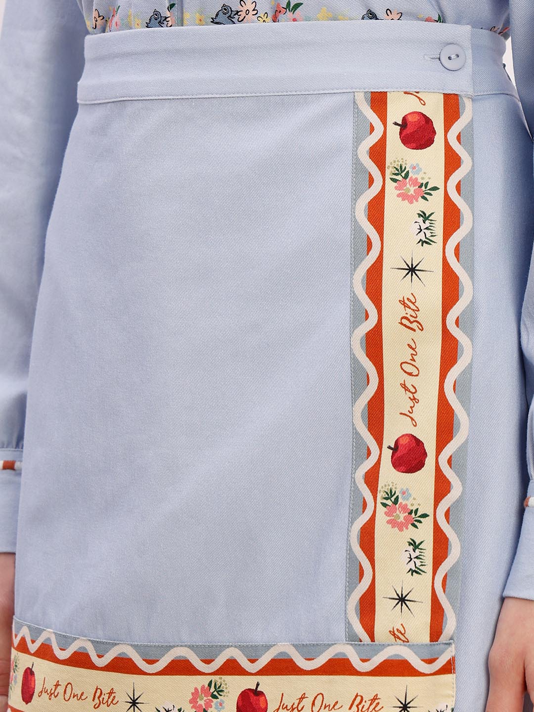 Vero Moda Blue Printed Cotton Co-Ord Set Wrap Skorts