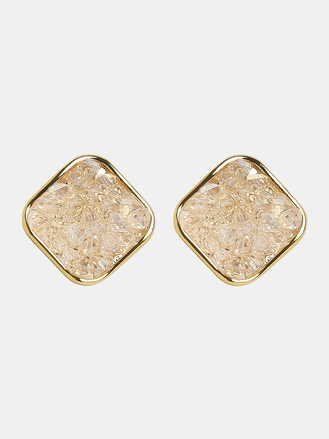 Golden Glass Crystal Detail Studs