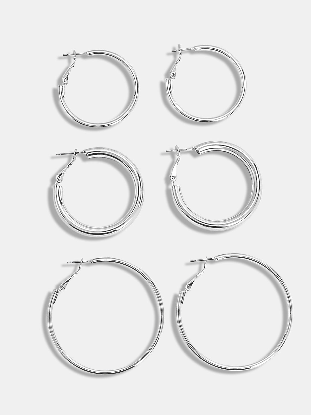 VERO MODA Pack of 3 Silver Hoops