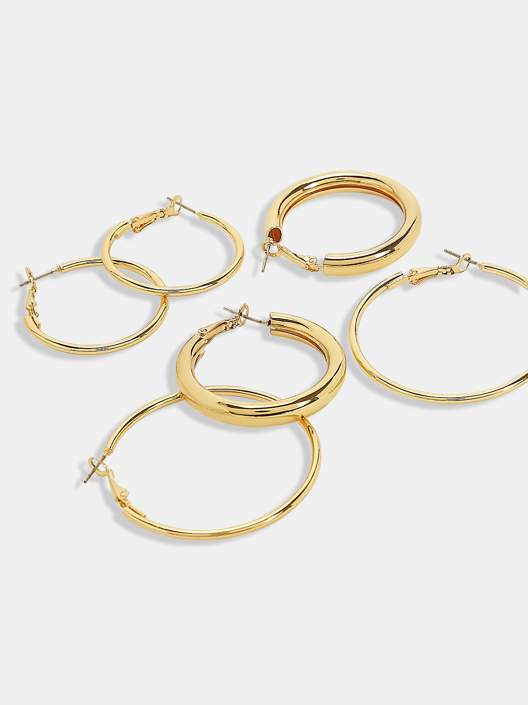 VERO MODA Pack of 3 Golden Hoops