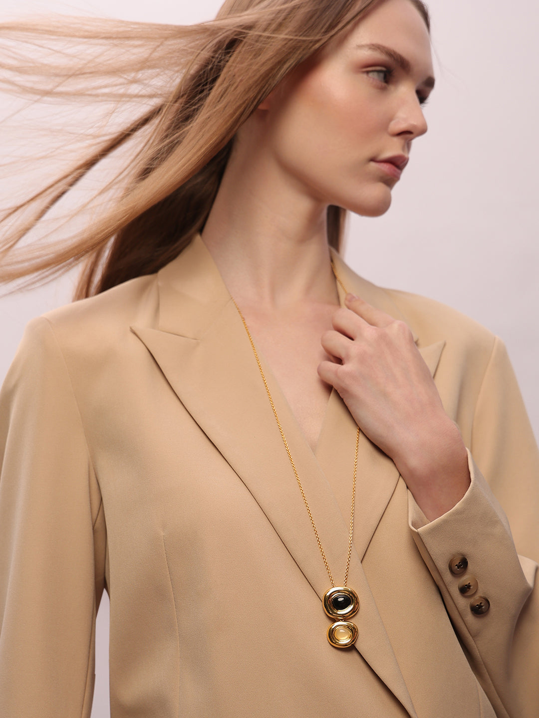 VERO MODA Golden Dual Pendant Necklace