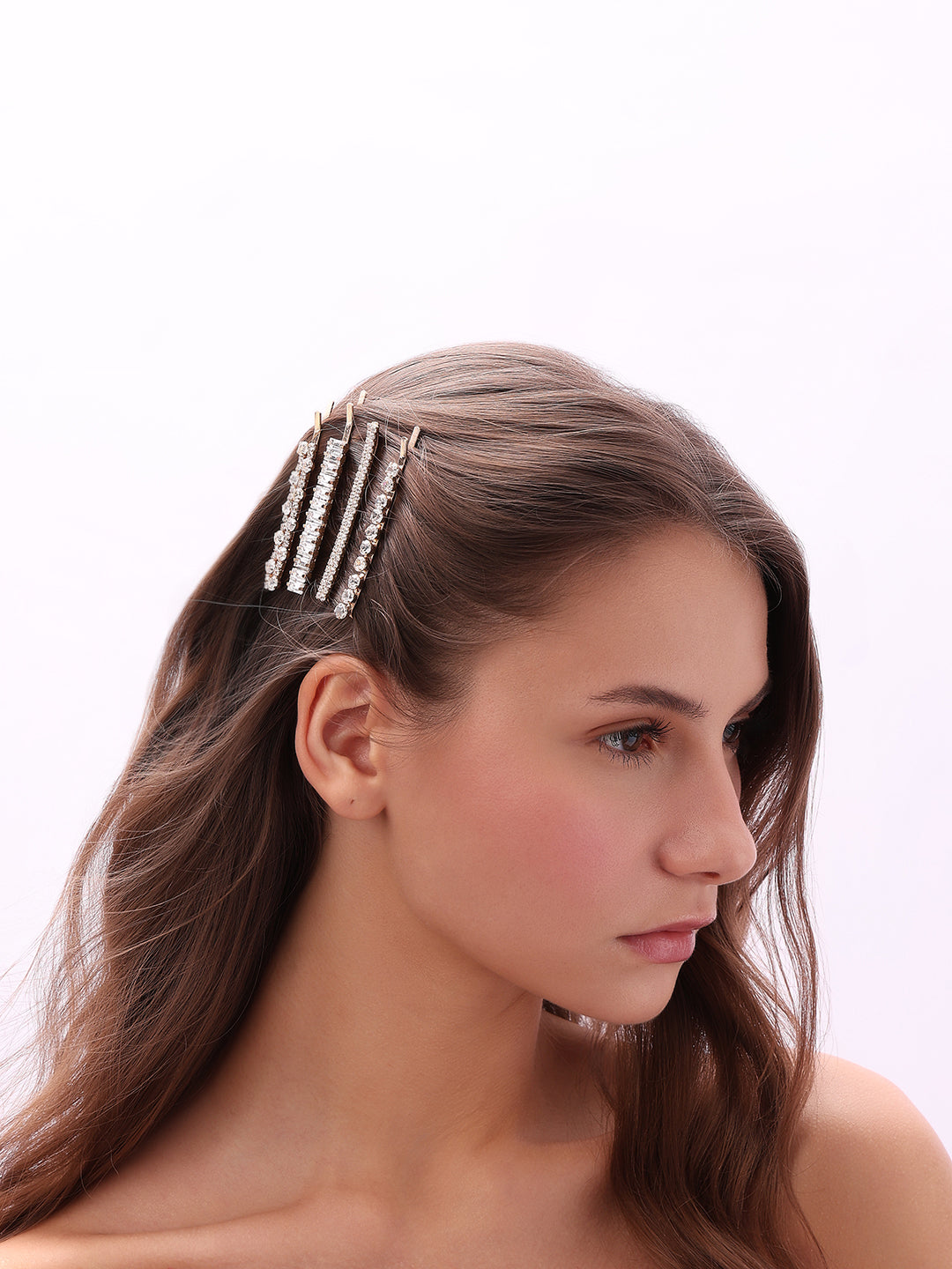 VERO MODA Pack Of 4 Golden Embellished Hairclips