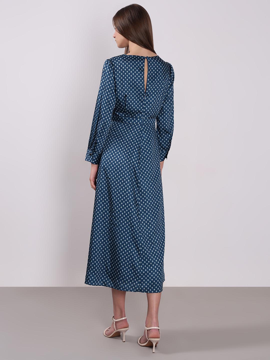 Vero Moda Blue Printed Midaxi Dress