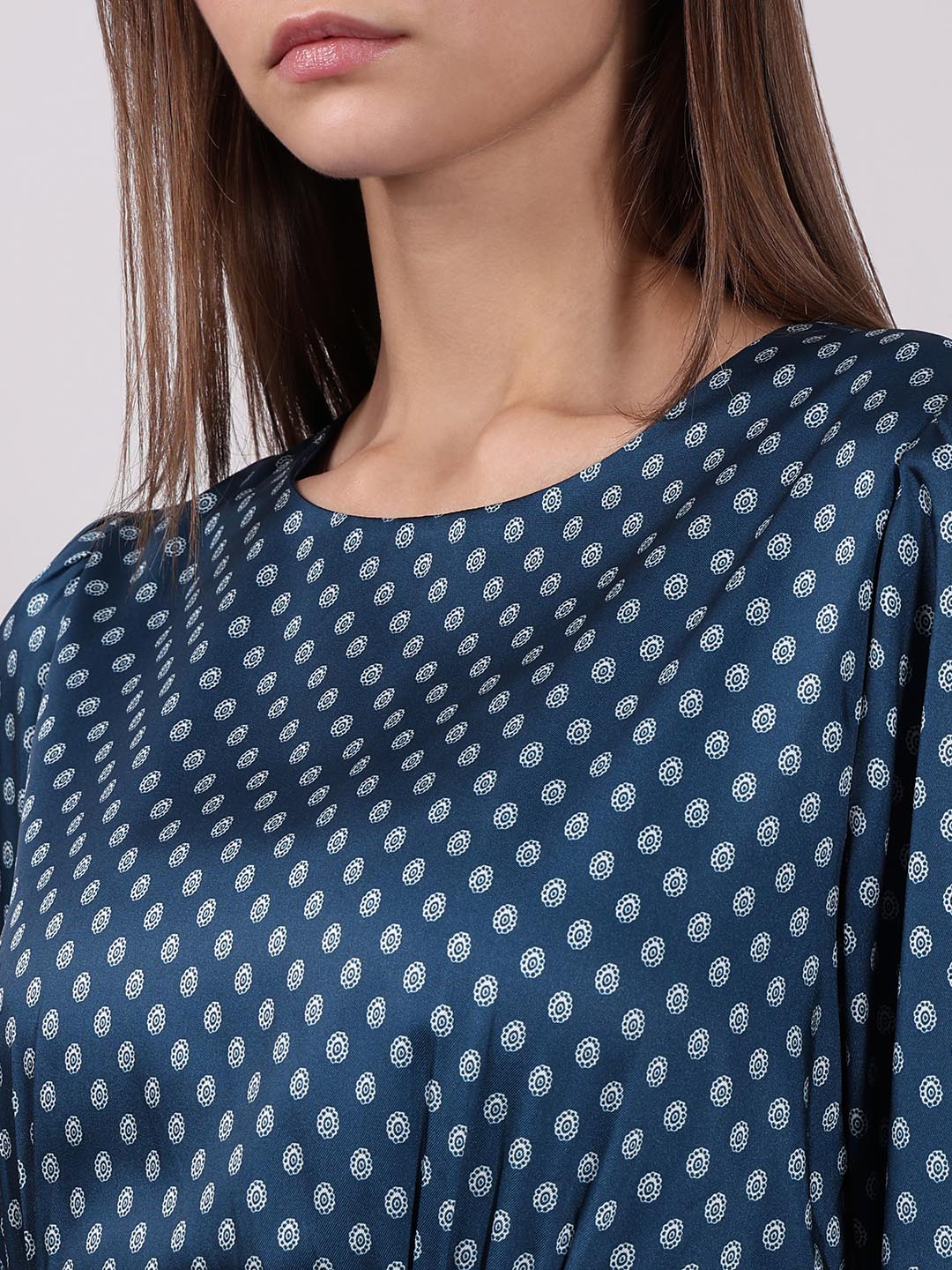 Vero Moda Blue Printed Midaxi Dress