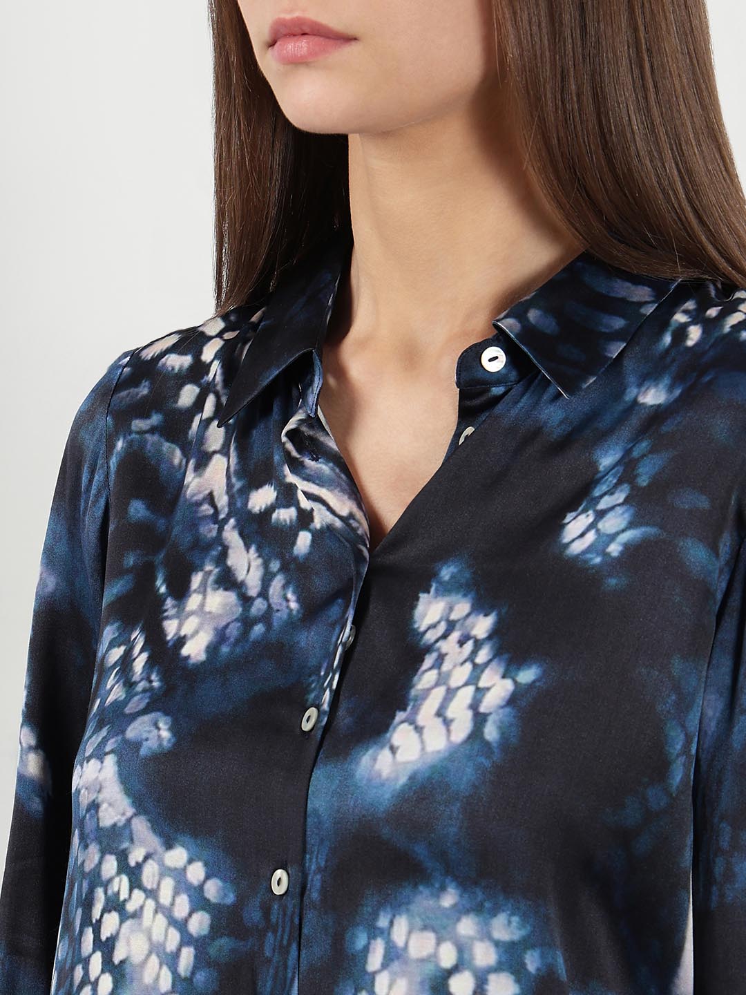 Vero Moda Navy Blue Printed Shirt