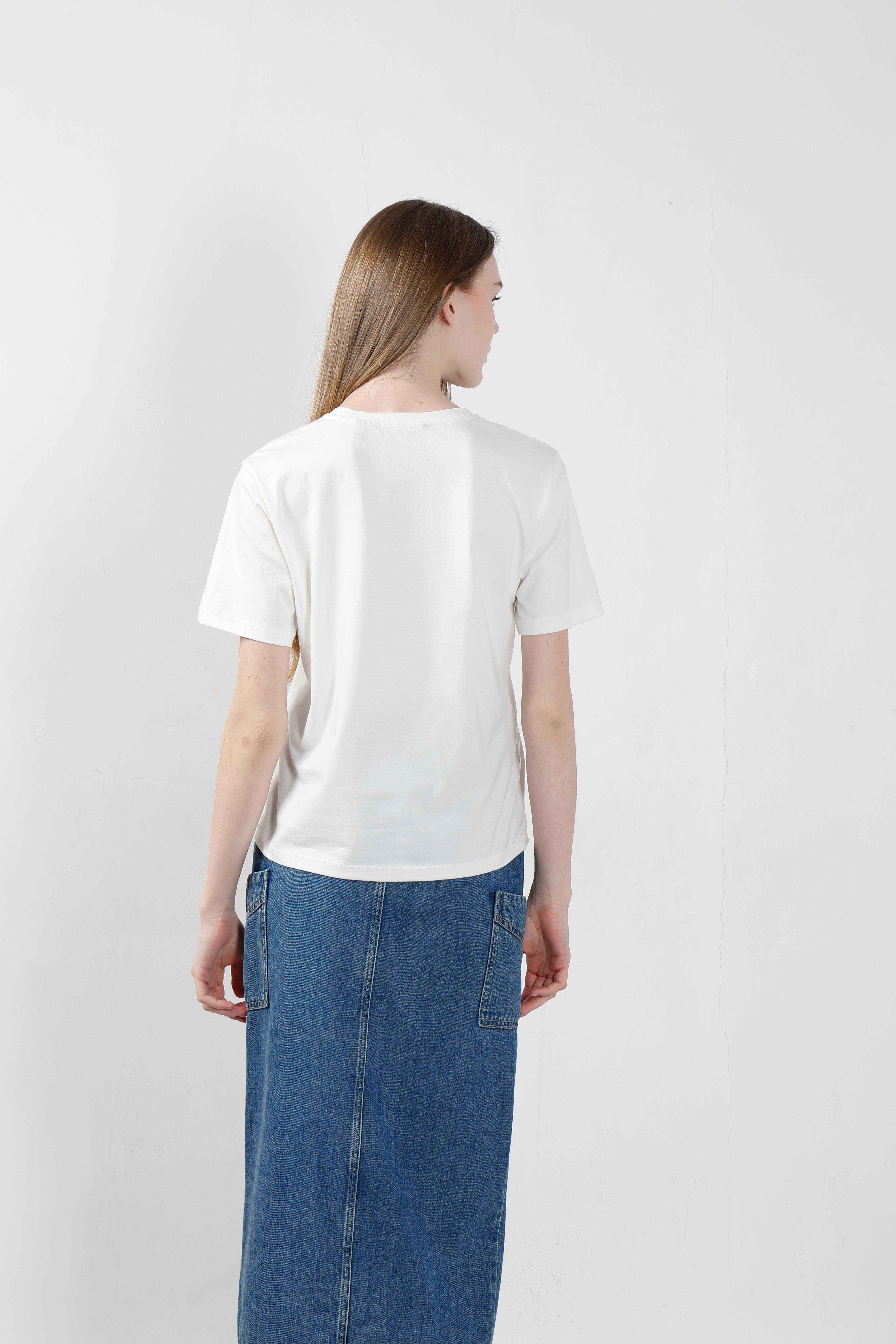 Vero Moda White Printed T-Shirt