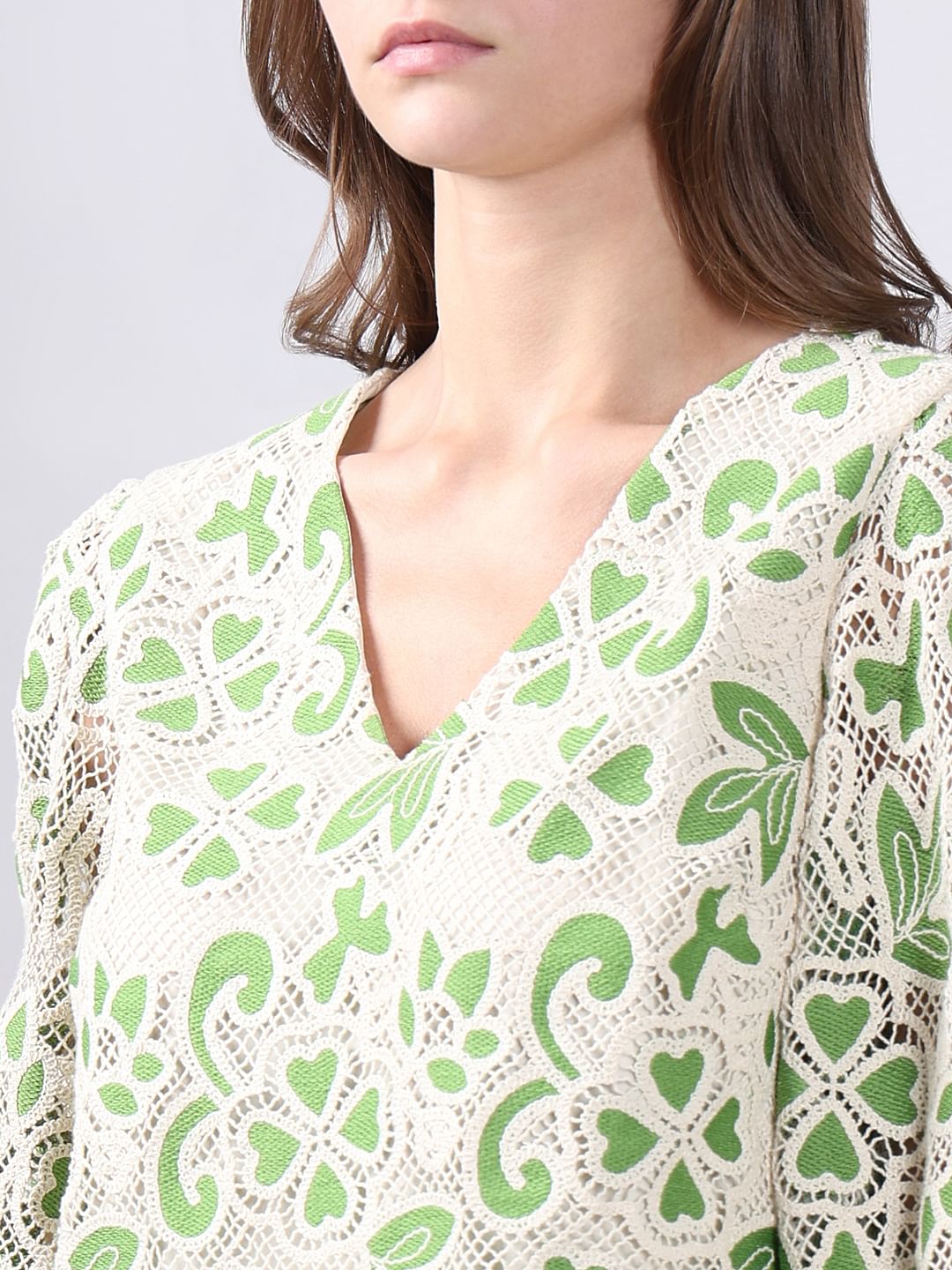 Green Embroidered Co-Ord Set Top