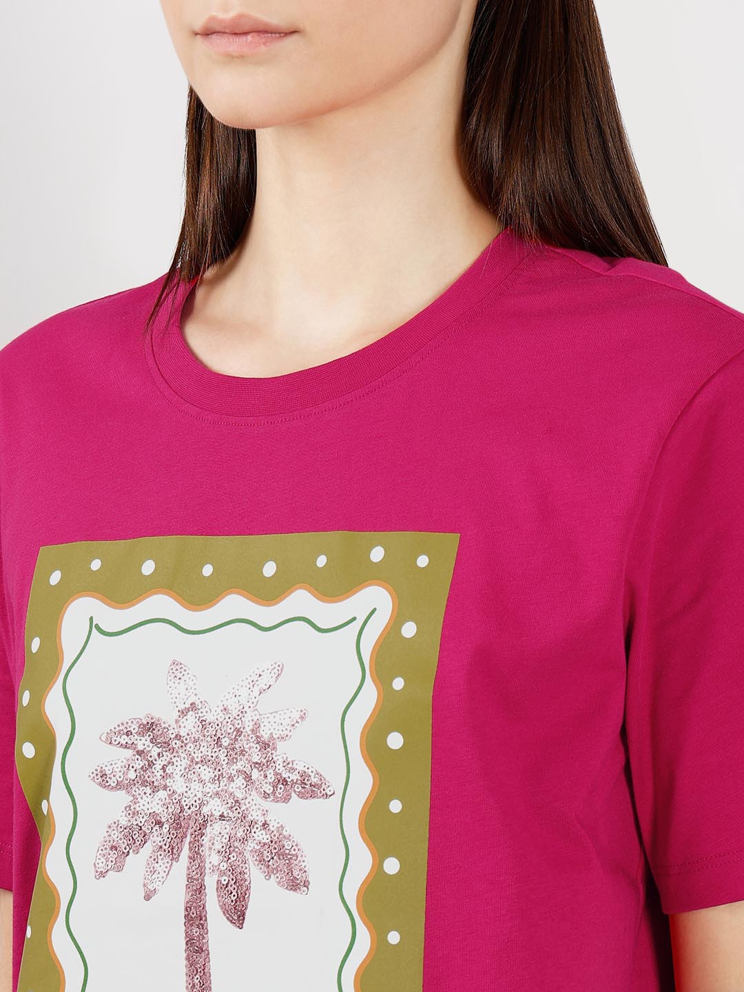 Vero Moda Warm Pink Printed T-Shirt