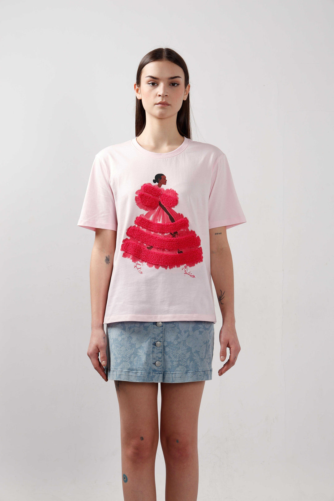 Vero Moda Light Pink 3D Print T-Shirt