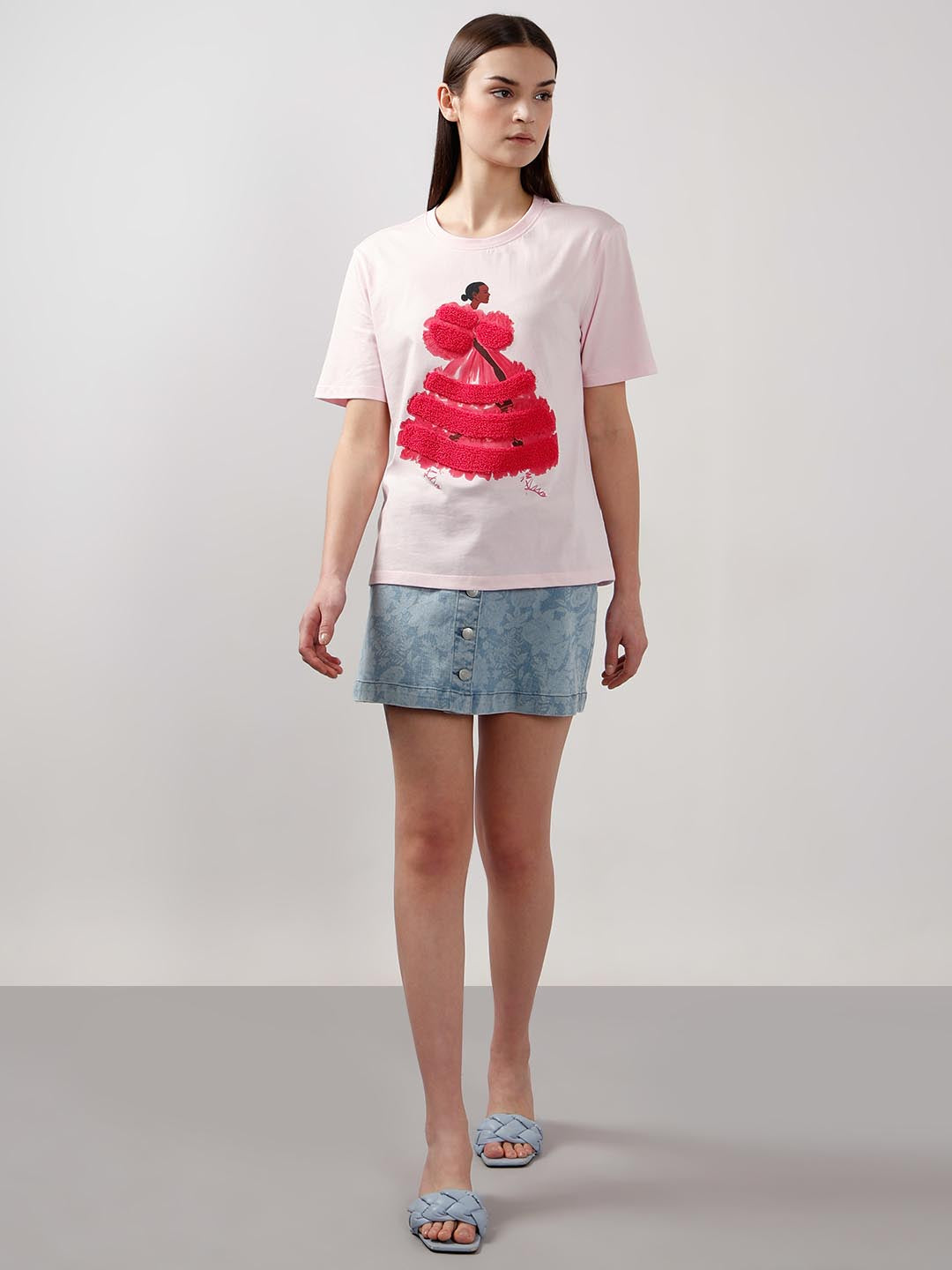 Vero Moda Light Pink 3D Print T-Shirt