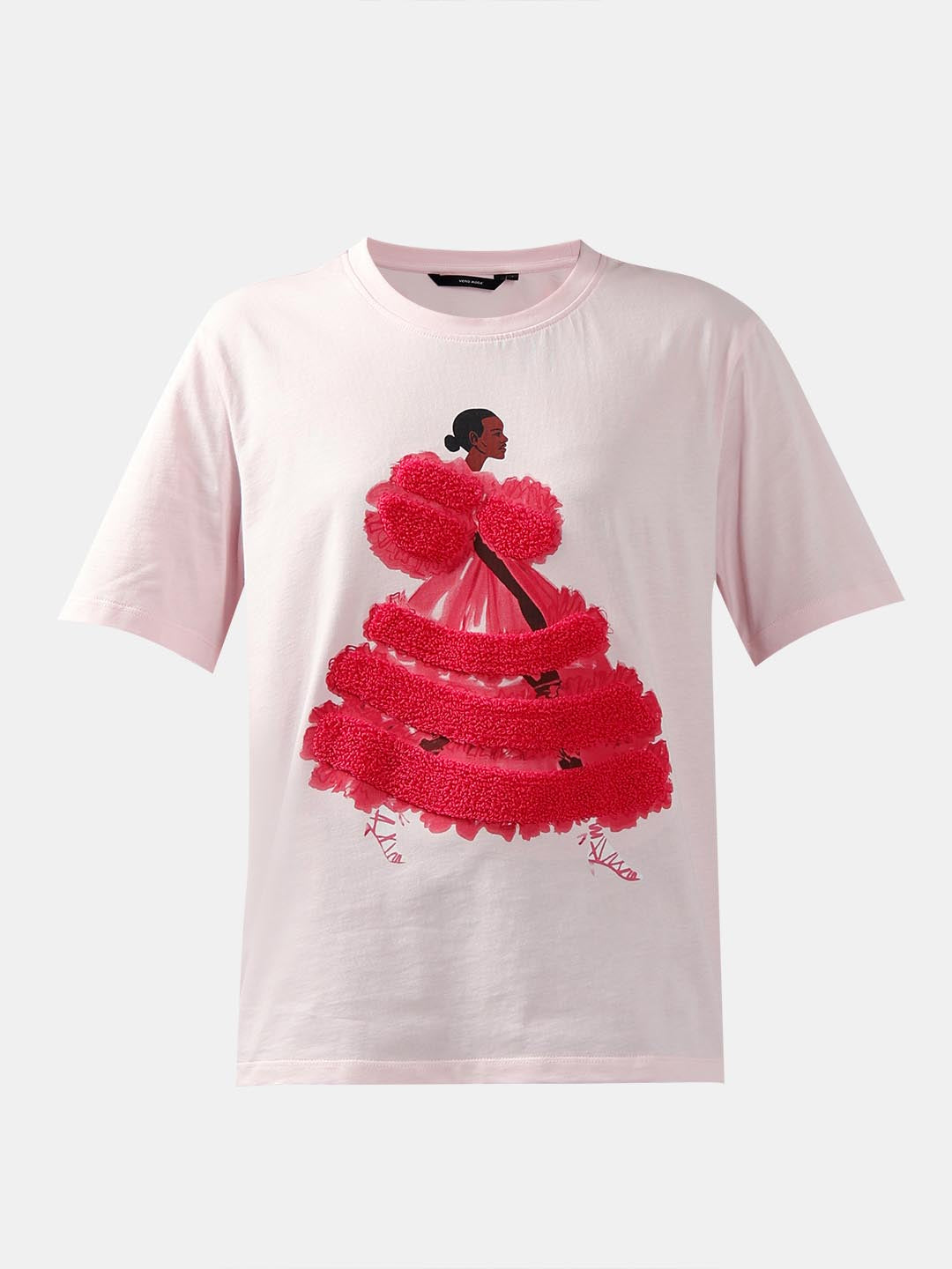 Vero Moda Light Pink 3D Print T-Shirt