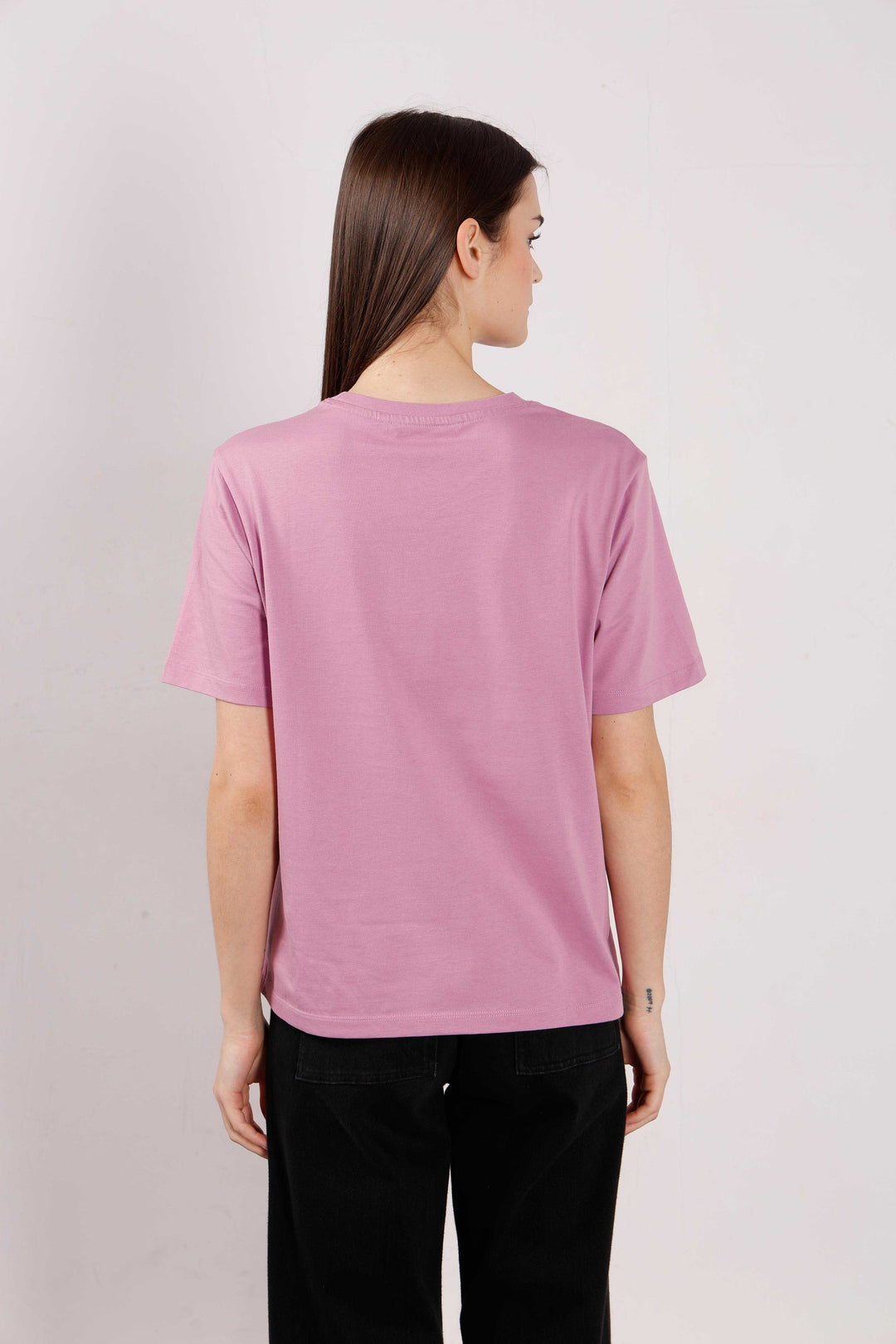 Vero Moda Light Lilac Printed Cotton T-Shirt