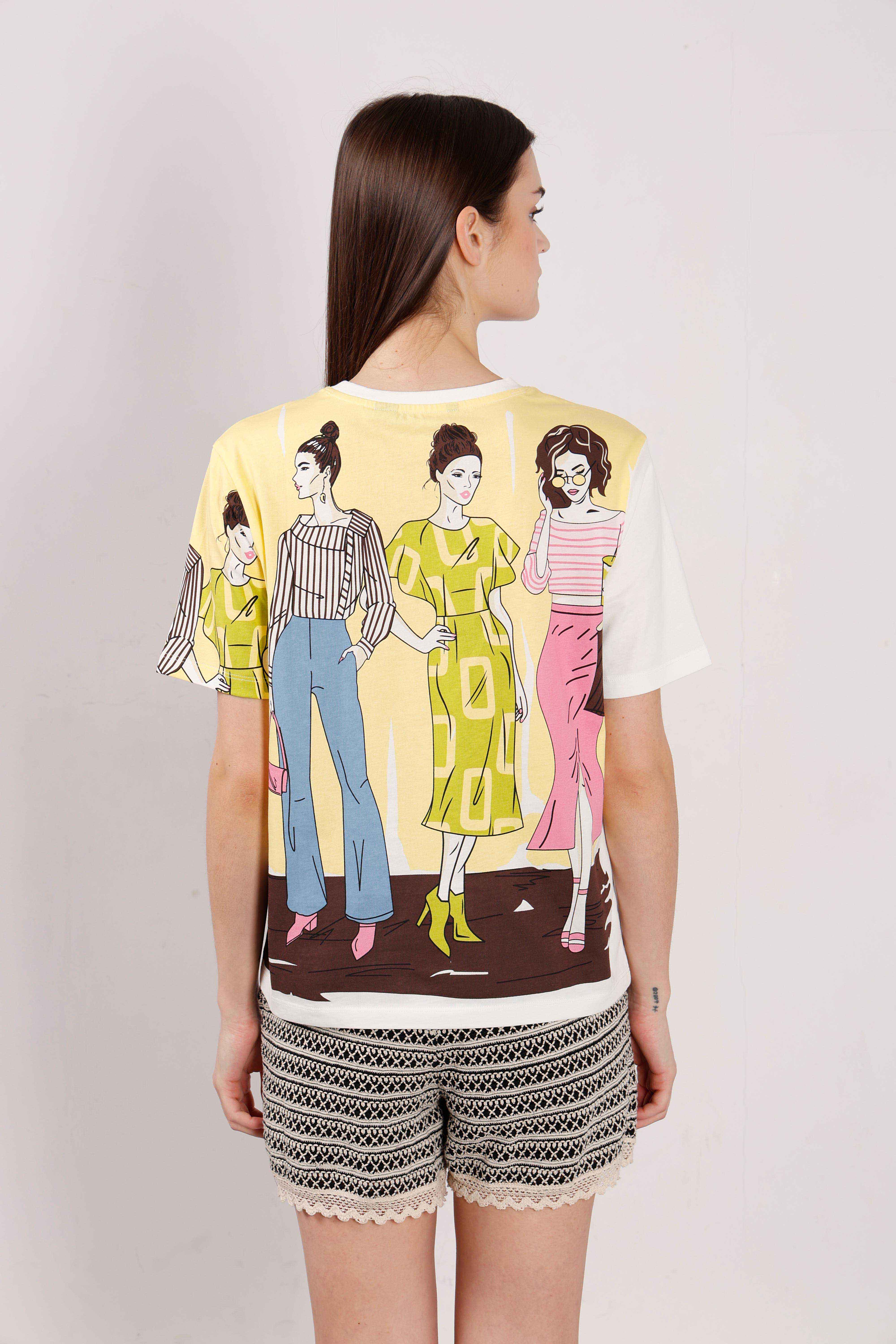 Vero Moda White Printed Cotton T-Shirt