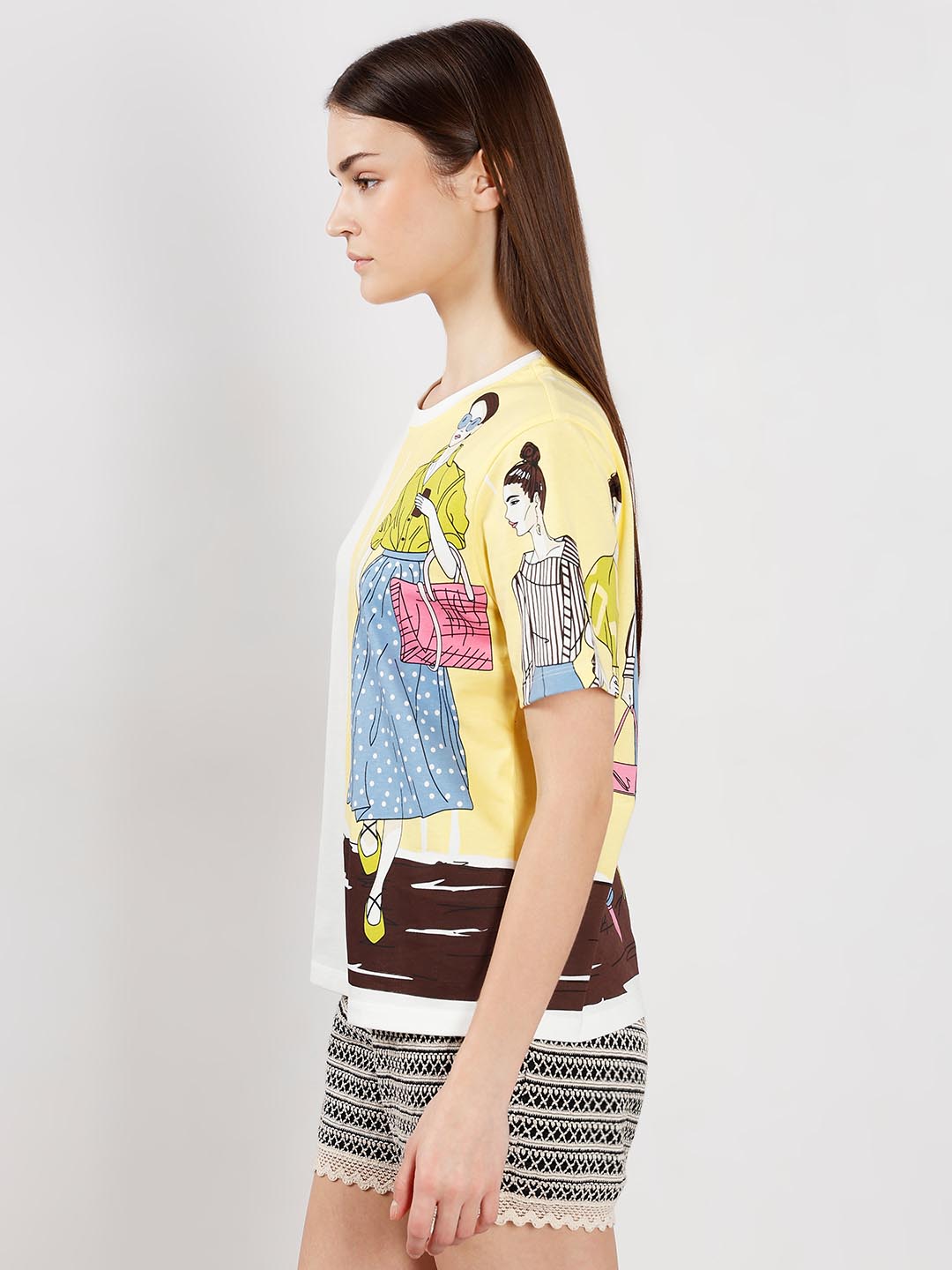 Vero Moda White Printed Cotton T-Shirt