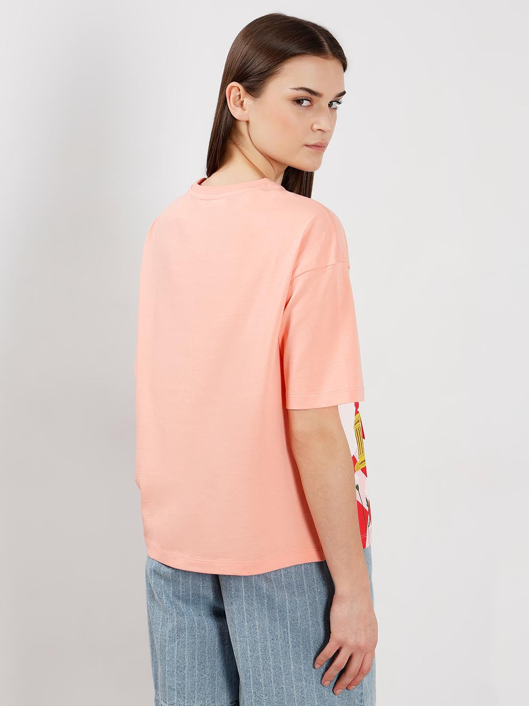 Vero Moda Peach Printed T-Shirt