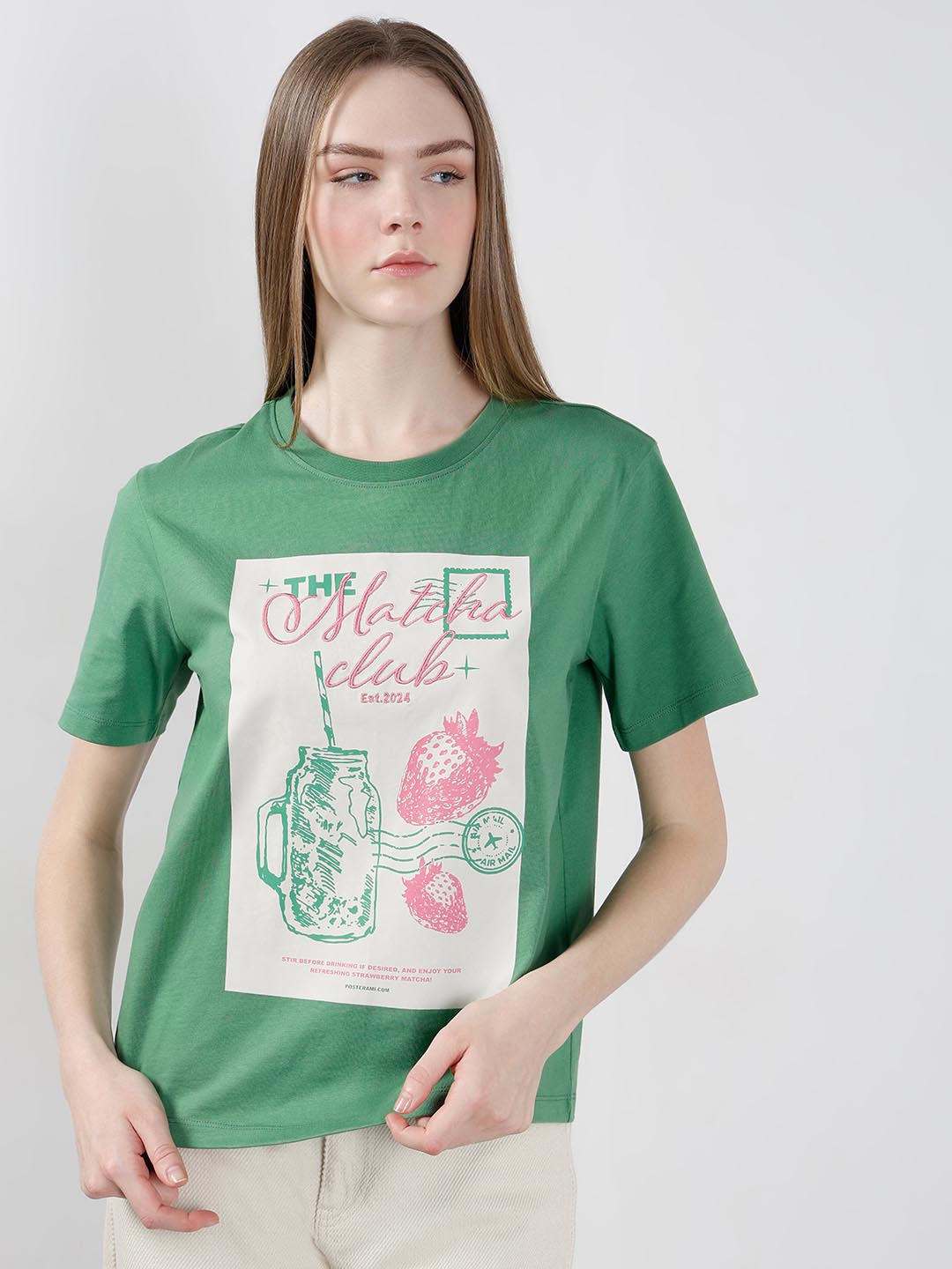 Vero Moda Green Printed T-Shirt