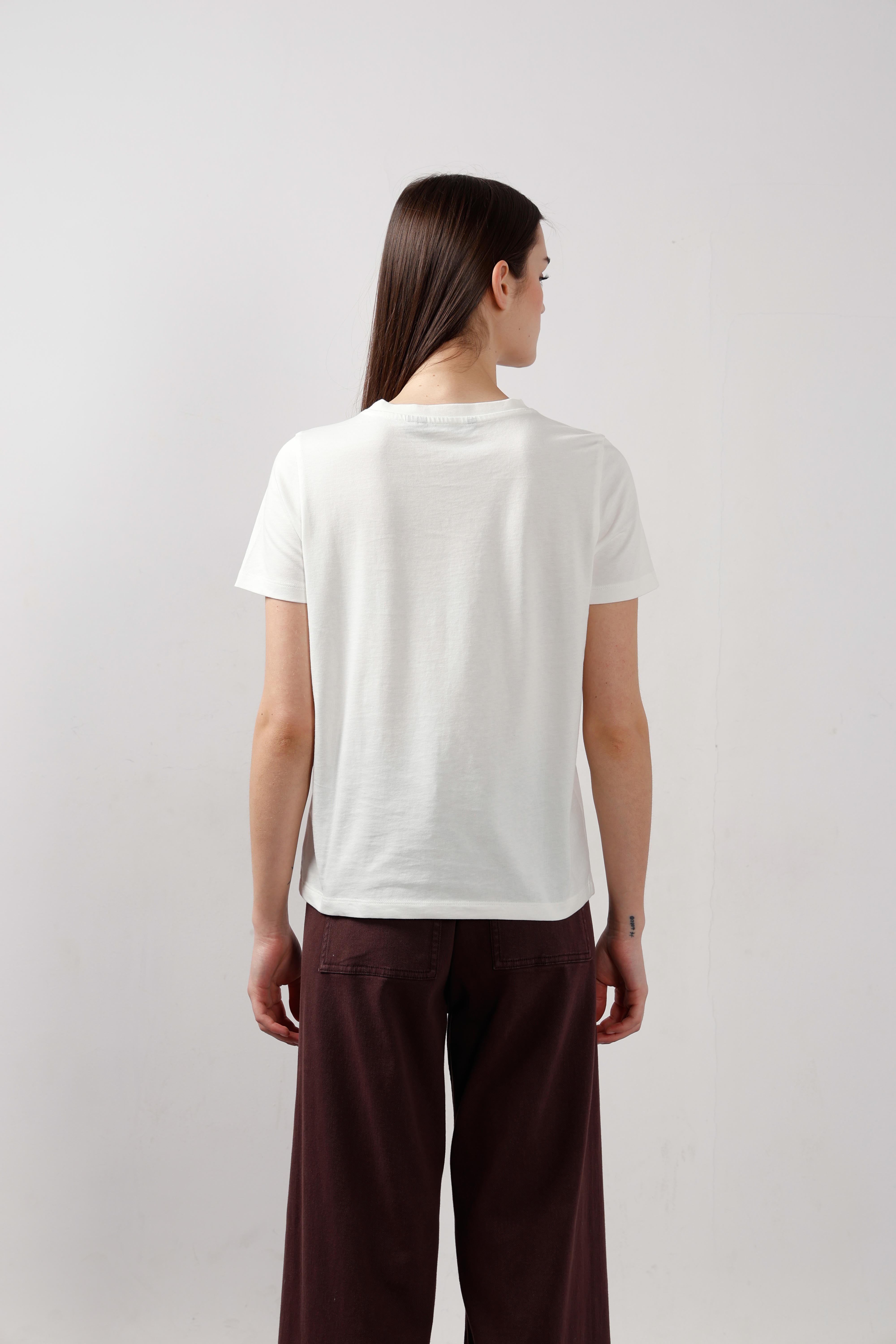 Vero Moda White Embellished Print T-Shirt