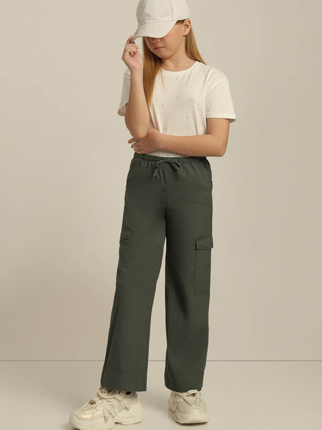 GIRLS Olive Green Cargo Pants