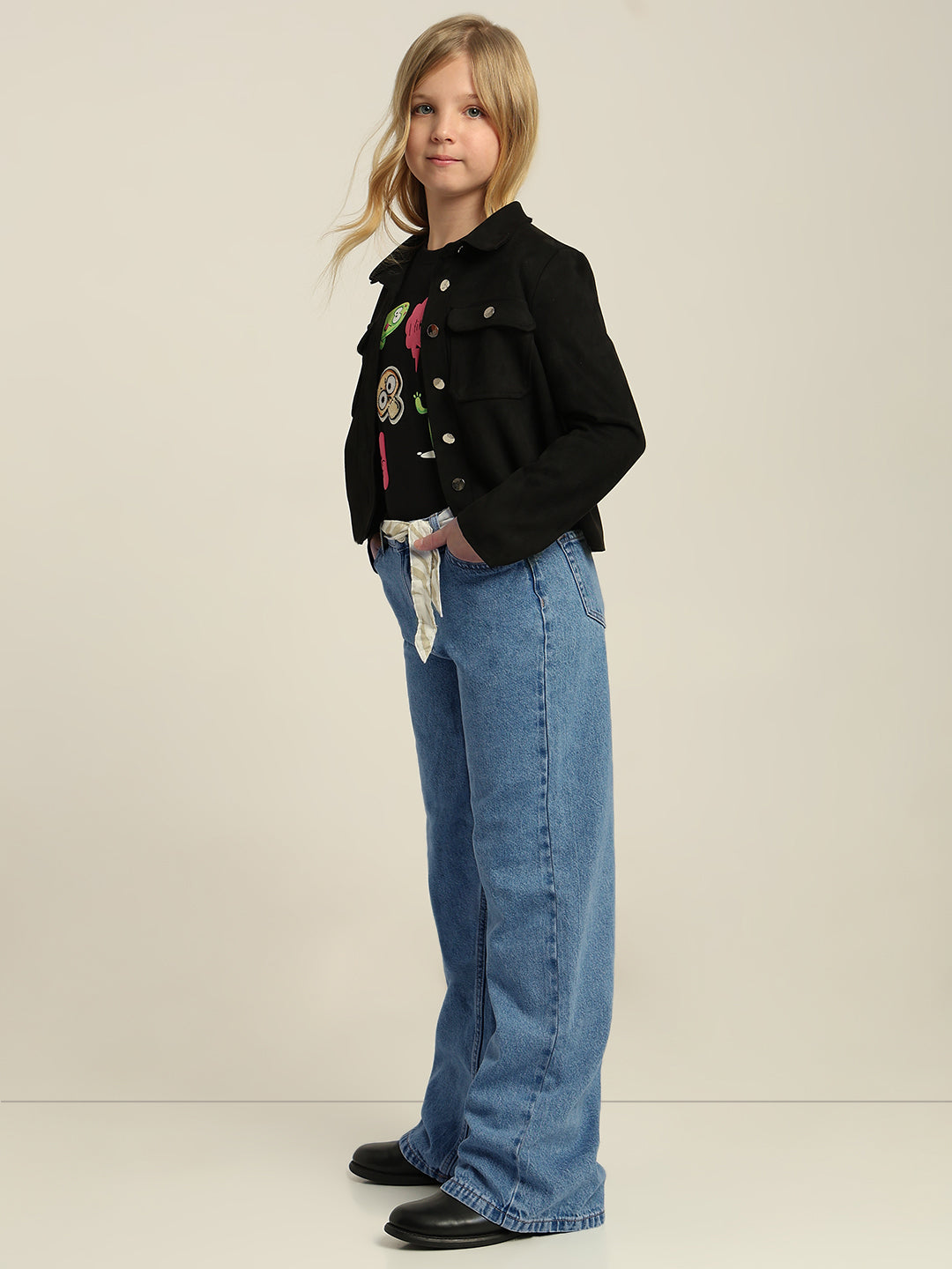GIRLS Blue Wide Leg Jeans