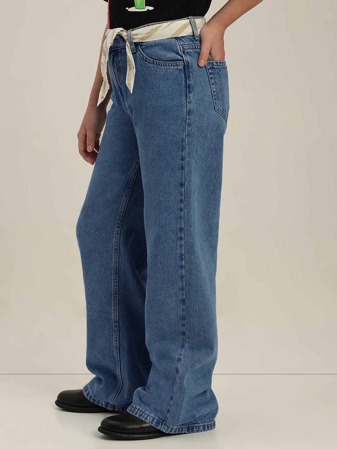 GIRLS Blue Wide Leg Jeans