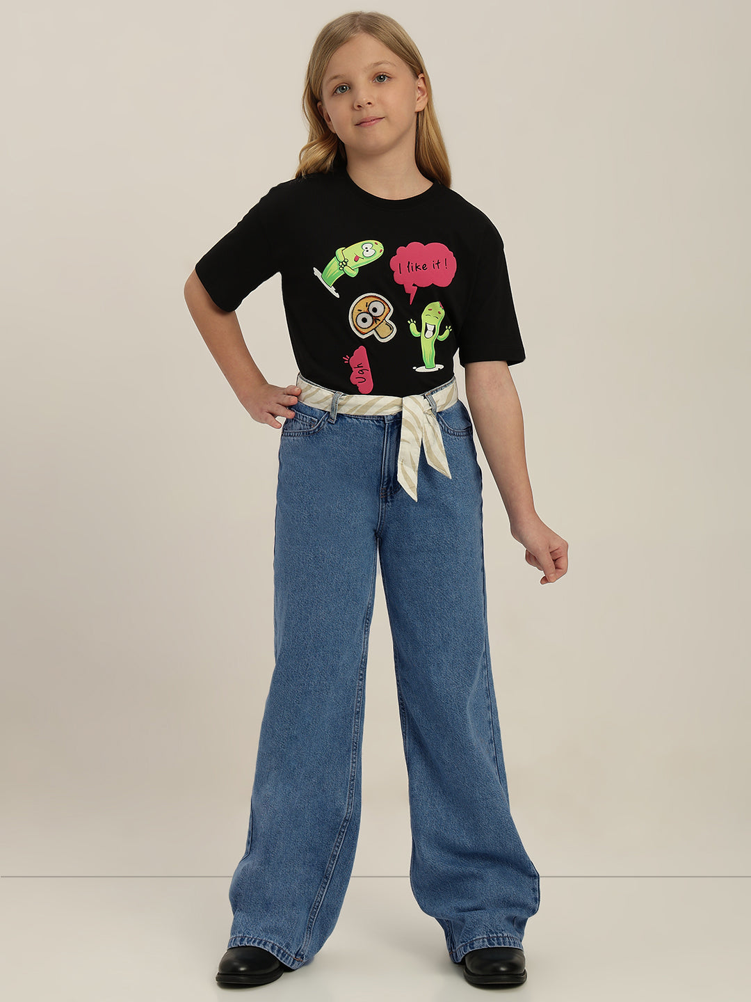 GIRLS Blue Wide Leg Jeans