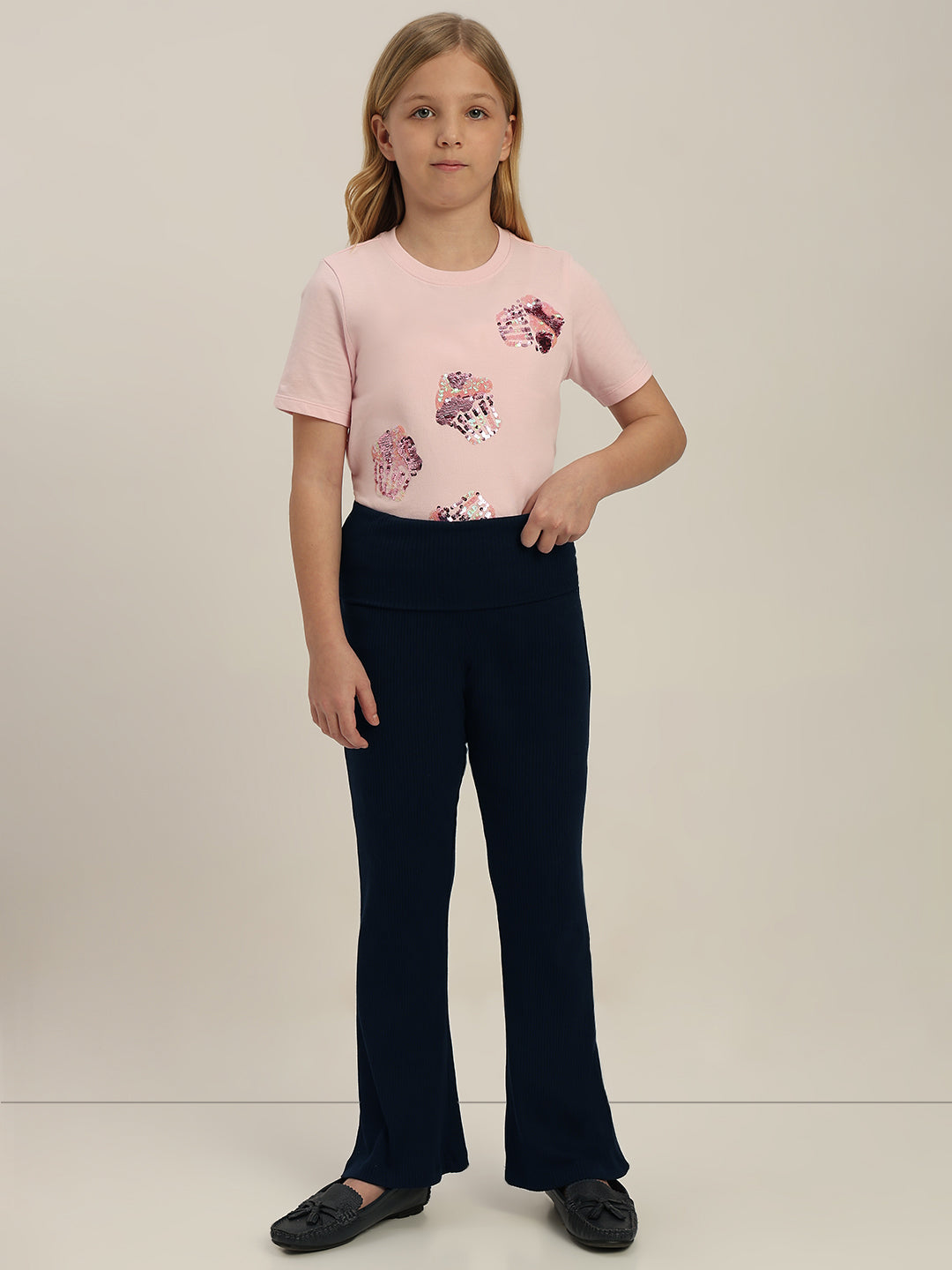 GIRLS High Stretch Fold Down Pants