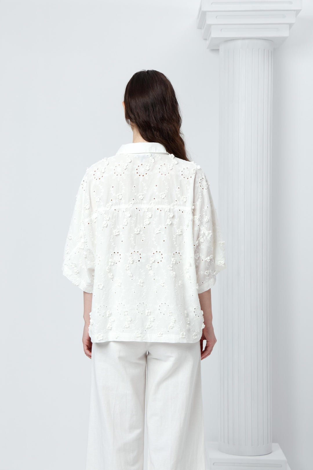 Vero Moda White Schiffli Shirt