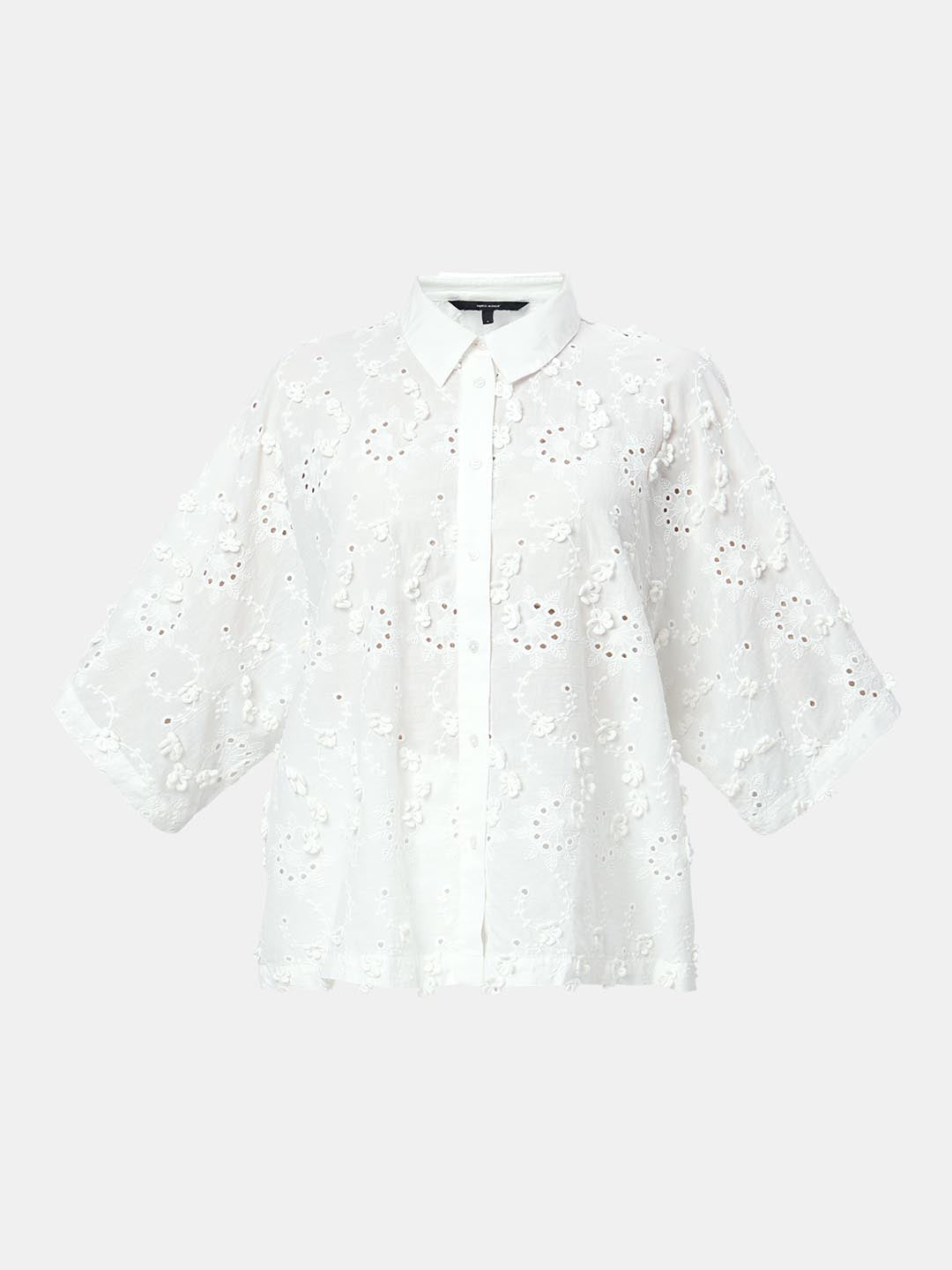 Vero Moda White Schiffli Shirt