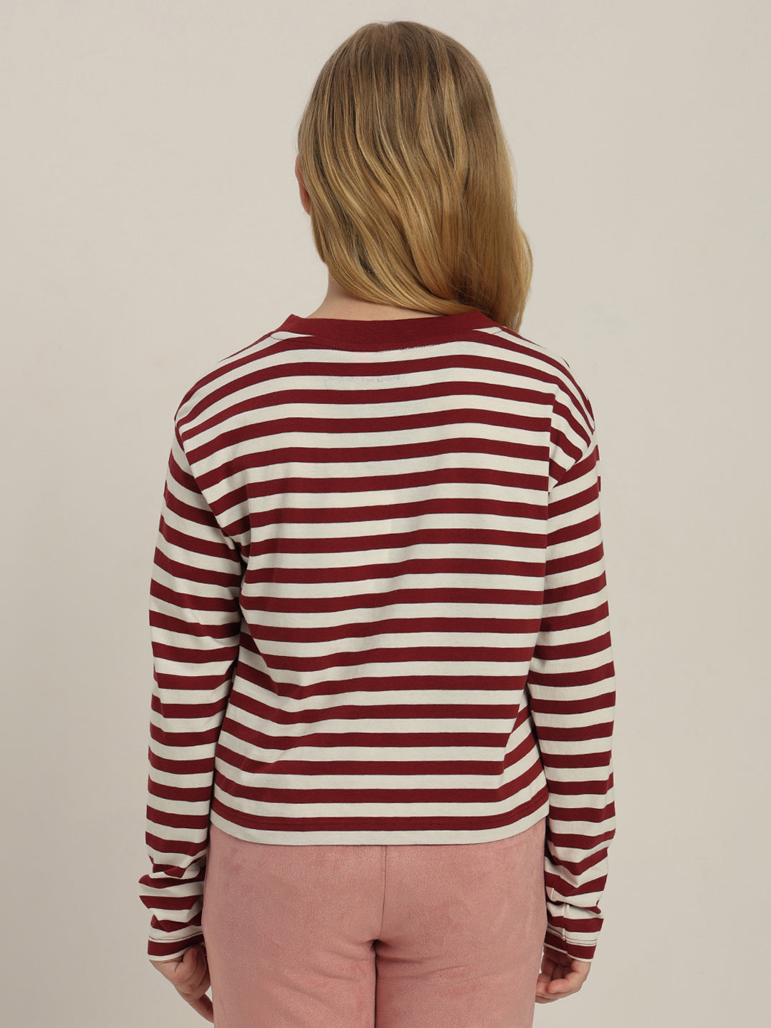 GIRLS White Striped Short Top