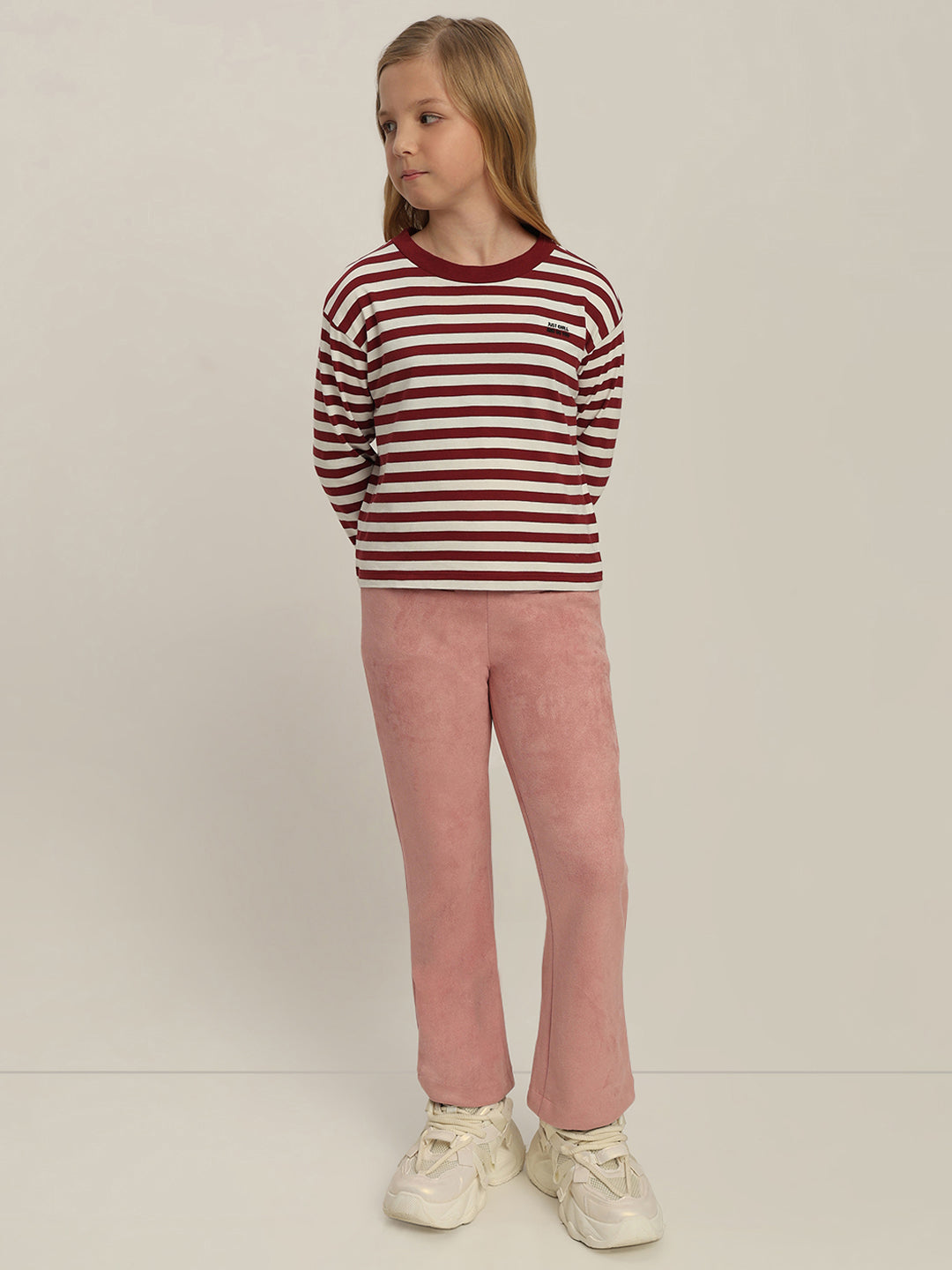 GIRLS White Striped Short Top