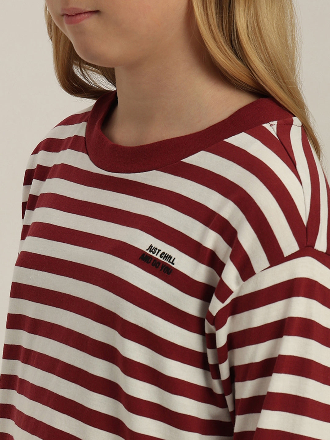 GIRLS White Striped Short Top