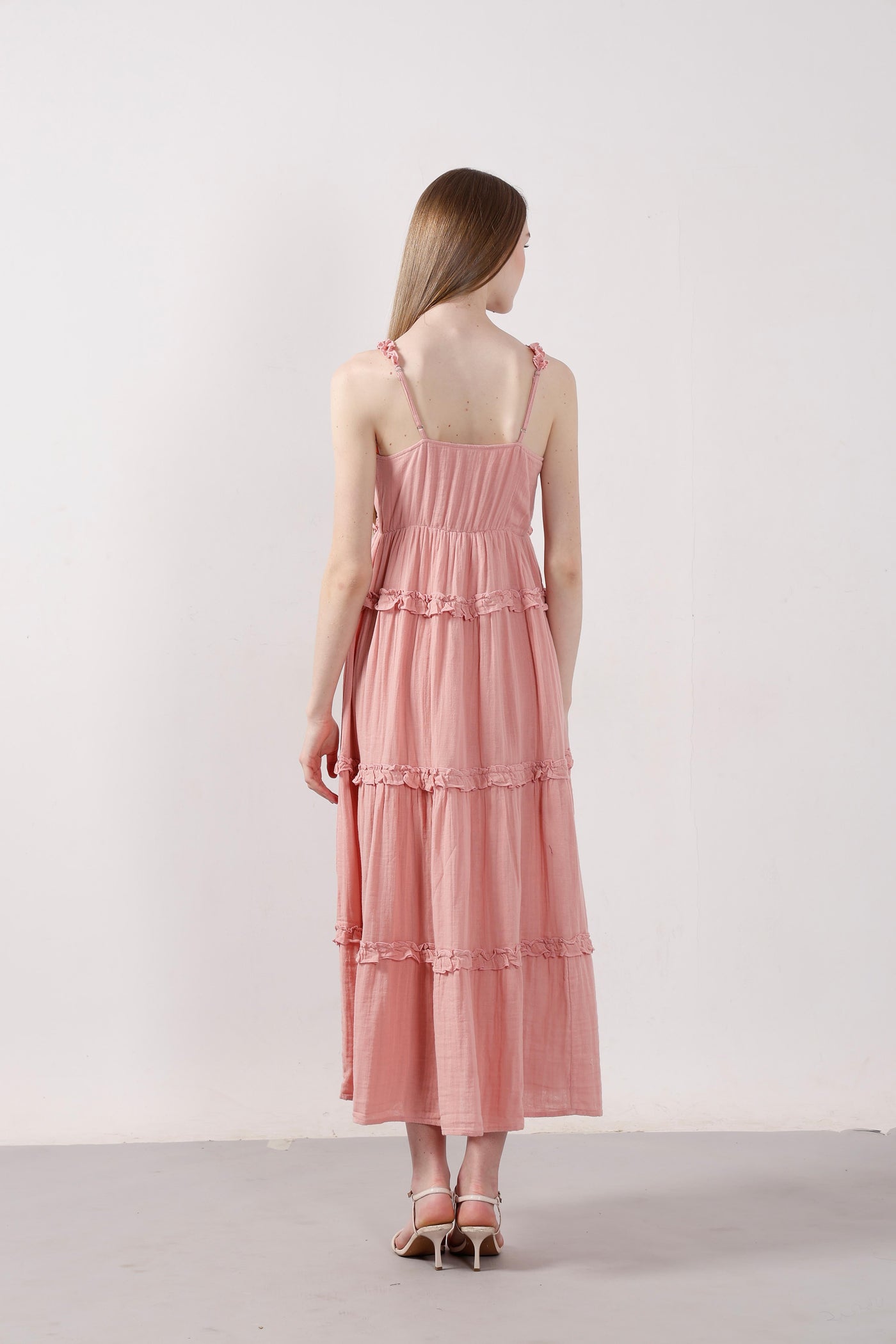 Vero Moda Pink Organic Cotton Midi Dress