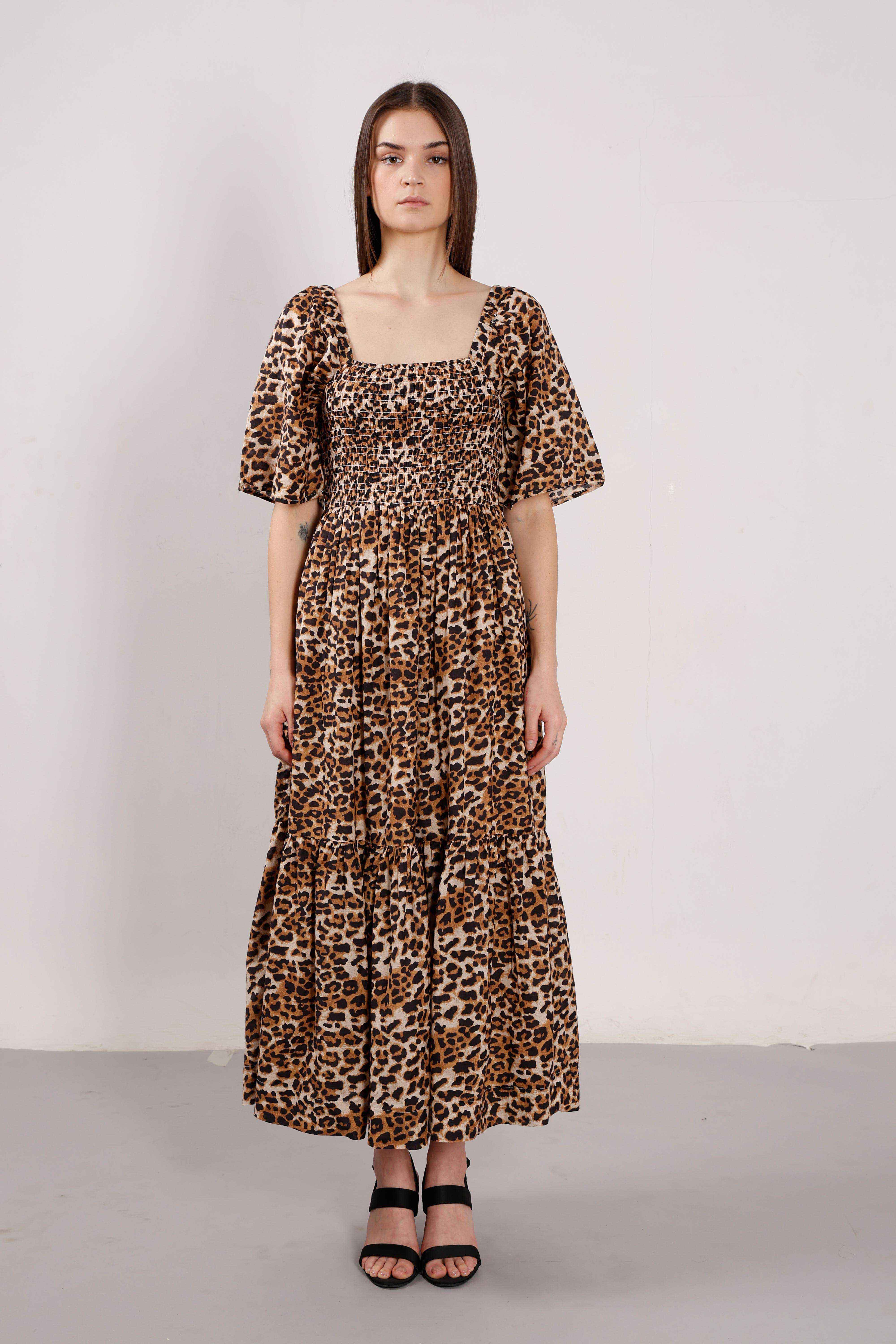 Vero Moda Brown Animal Print Dress