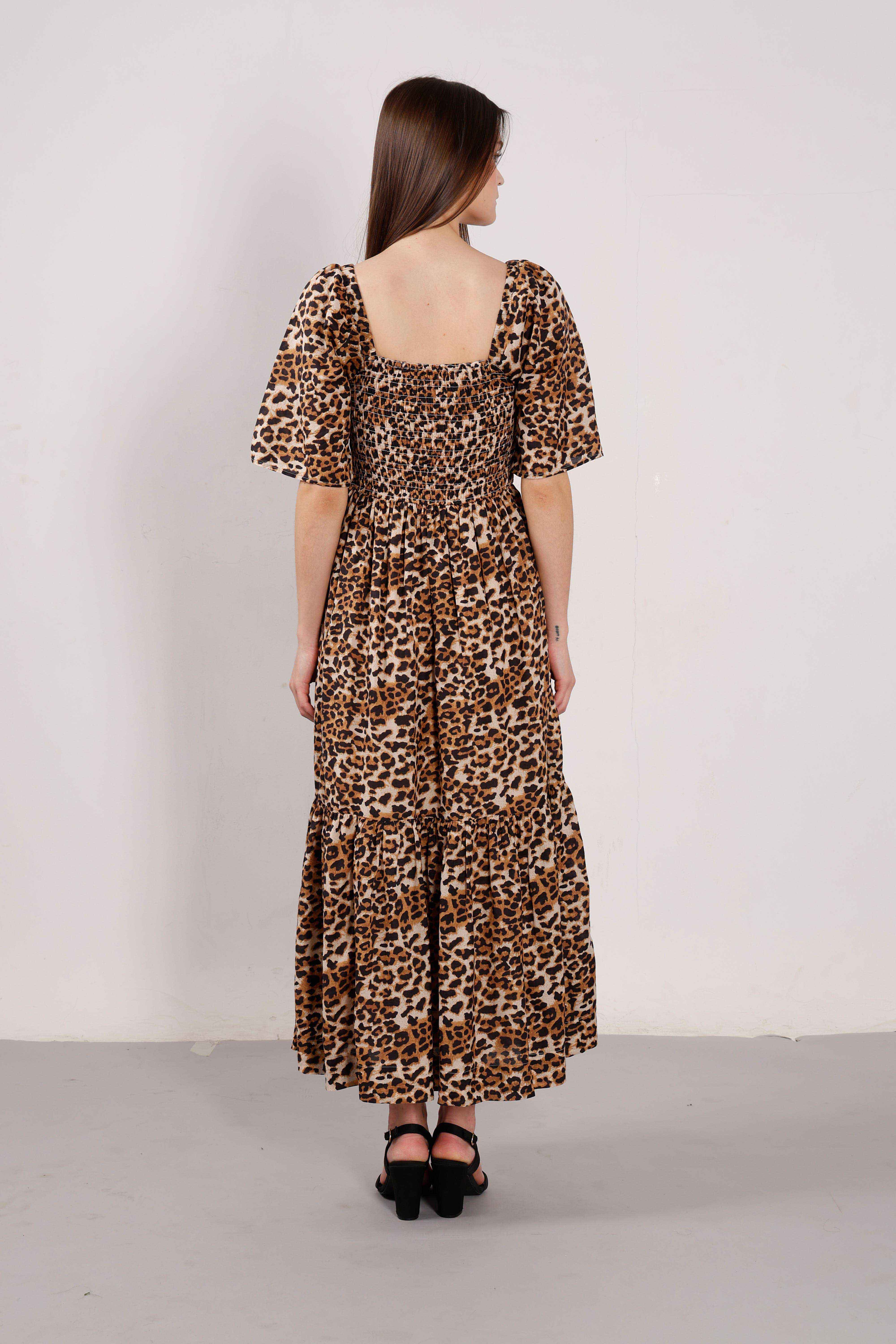 VERO MODA Brown Animal Print Dress
