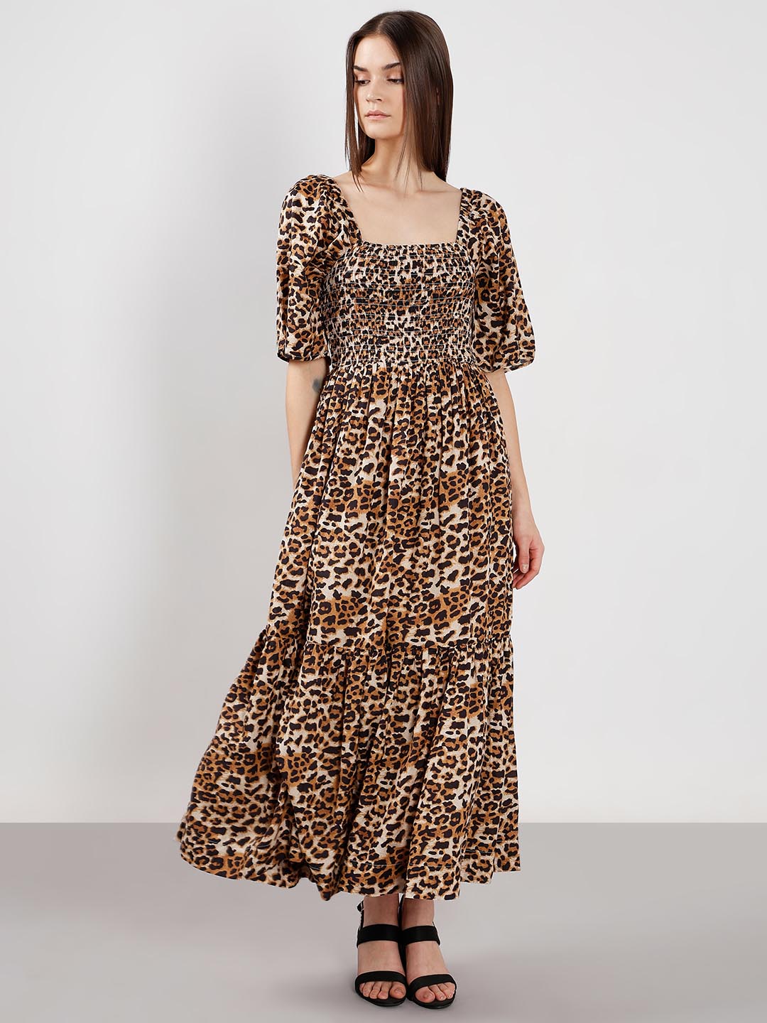 Vero Moda Brown Animal Print Dress