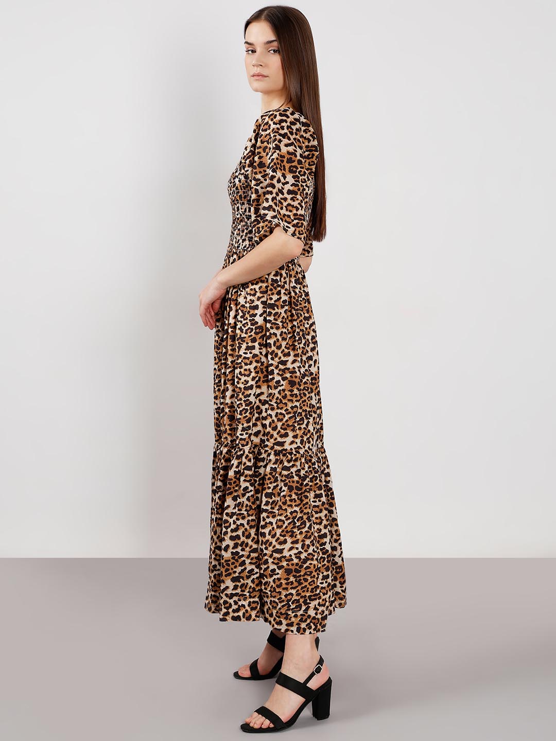 Vero Moda Brown Animal Print Dress